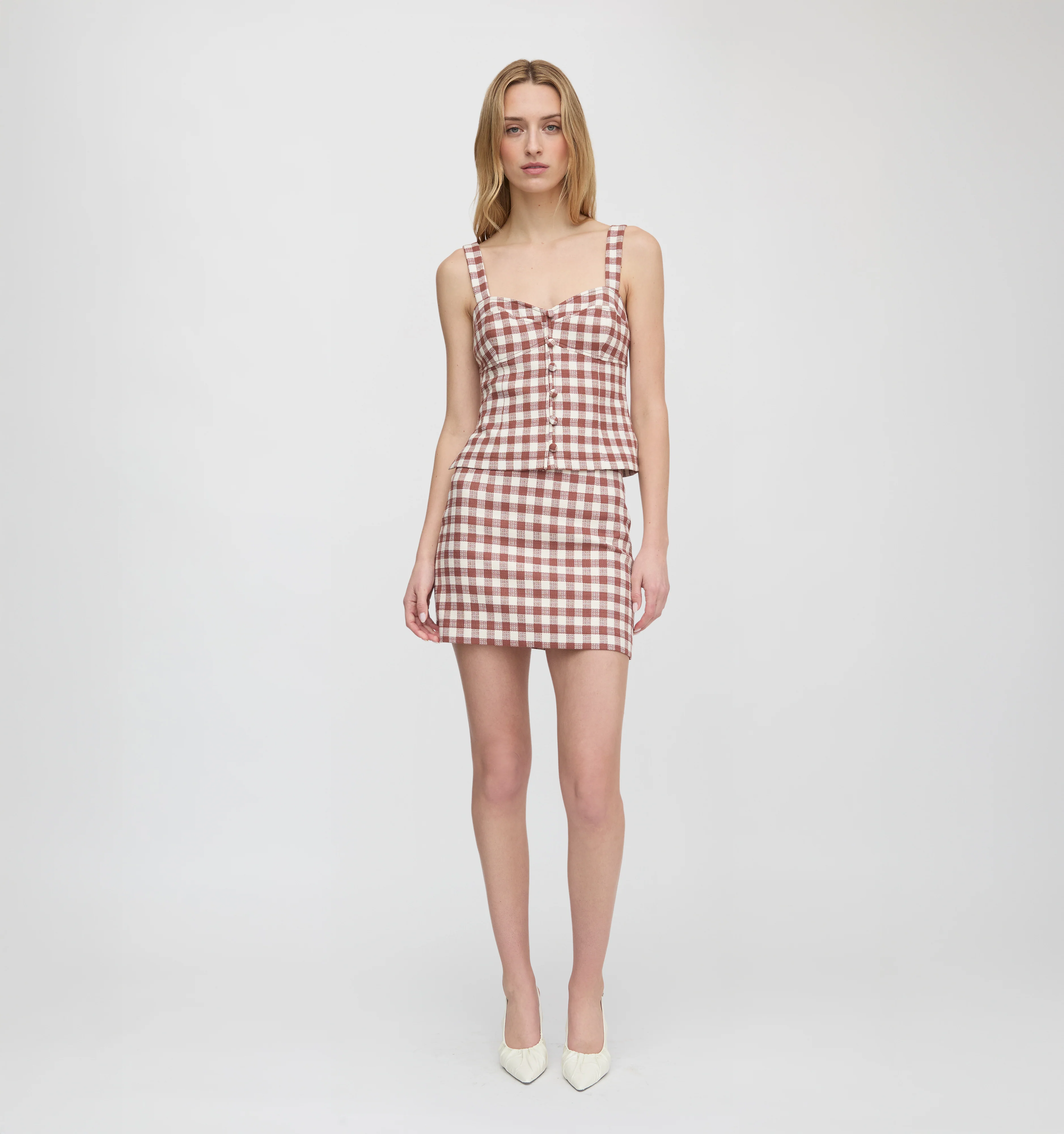 The Aiko Top - Cognac Gingham