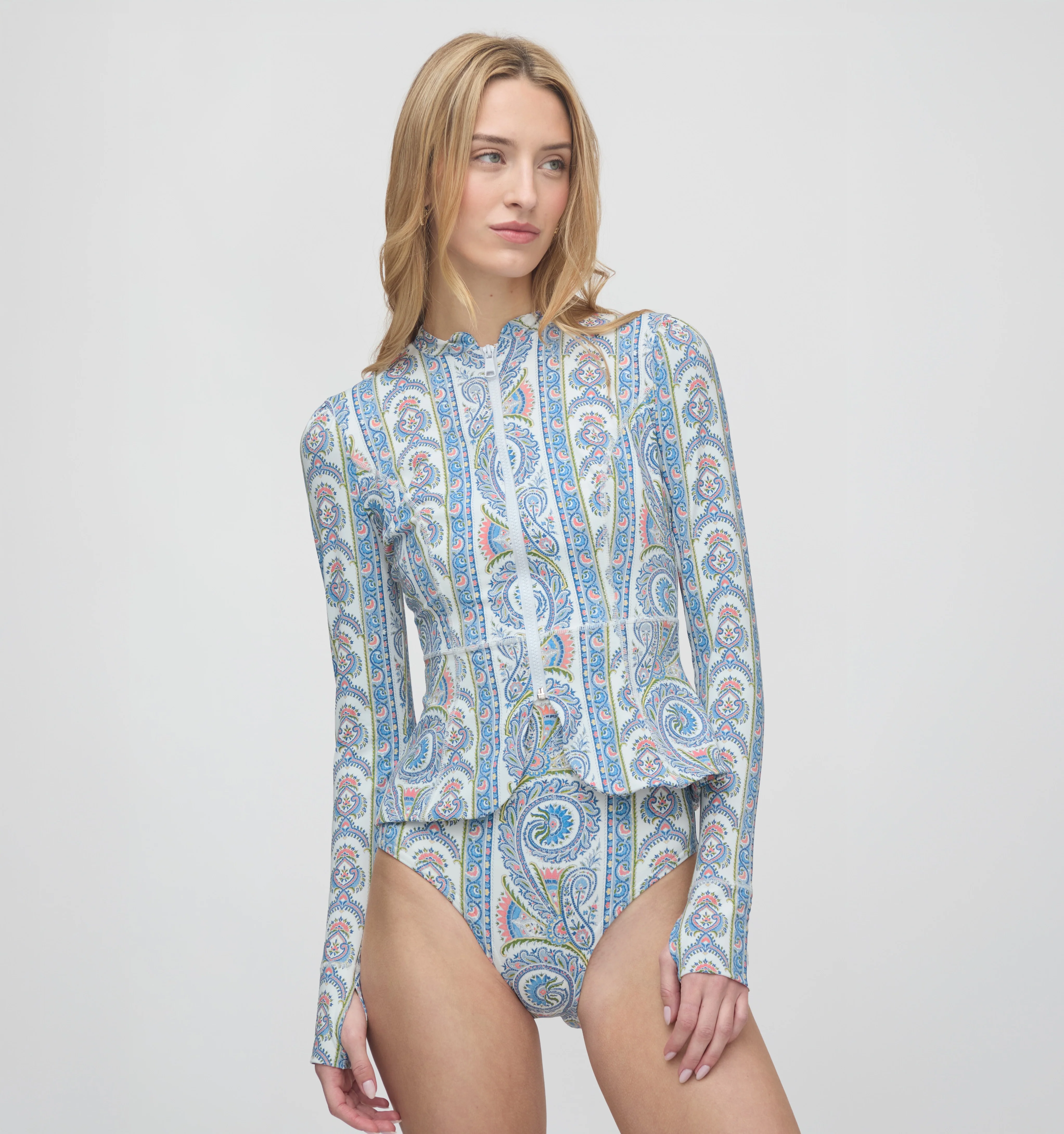 The Alexia Rashguard - Blue Corsica Paisley - Image 2