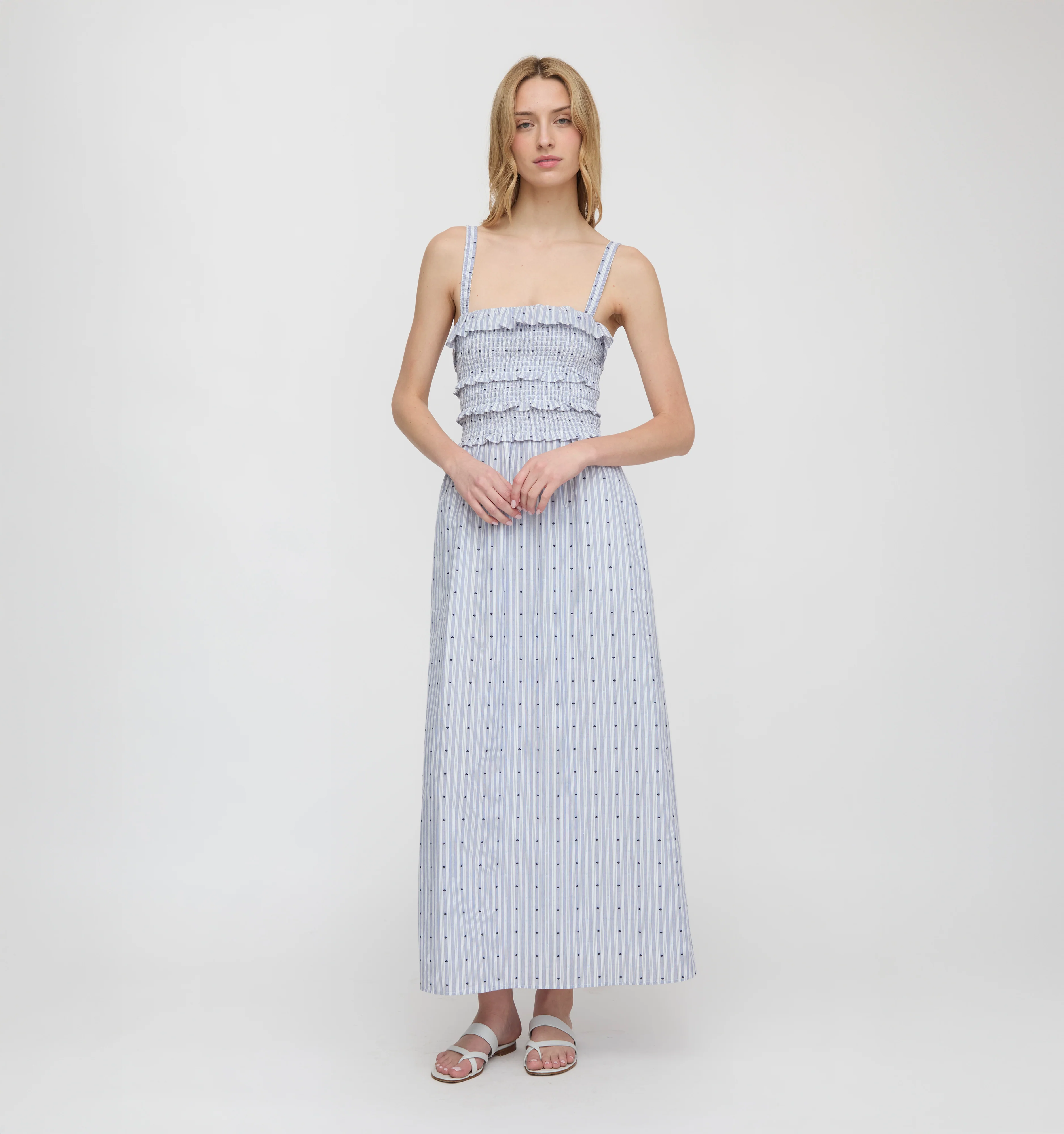The Analiese Nap Dress - Blue Swiss Dot - Image 3