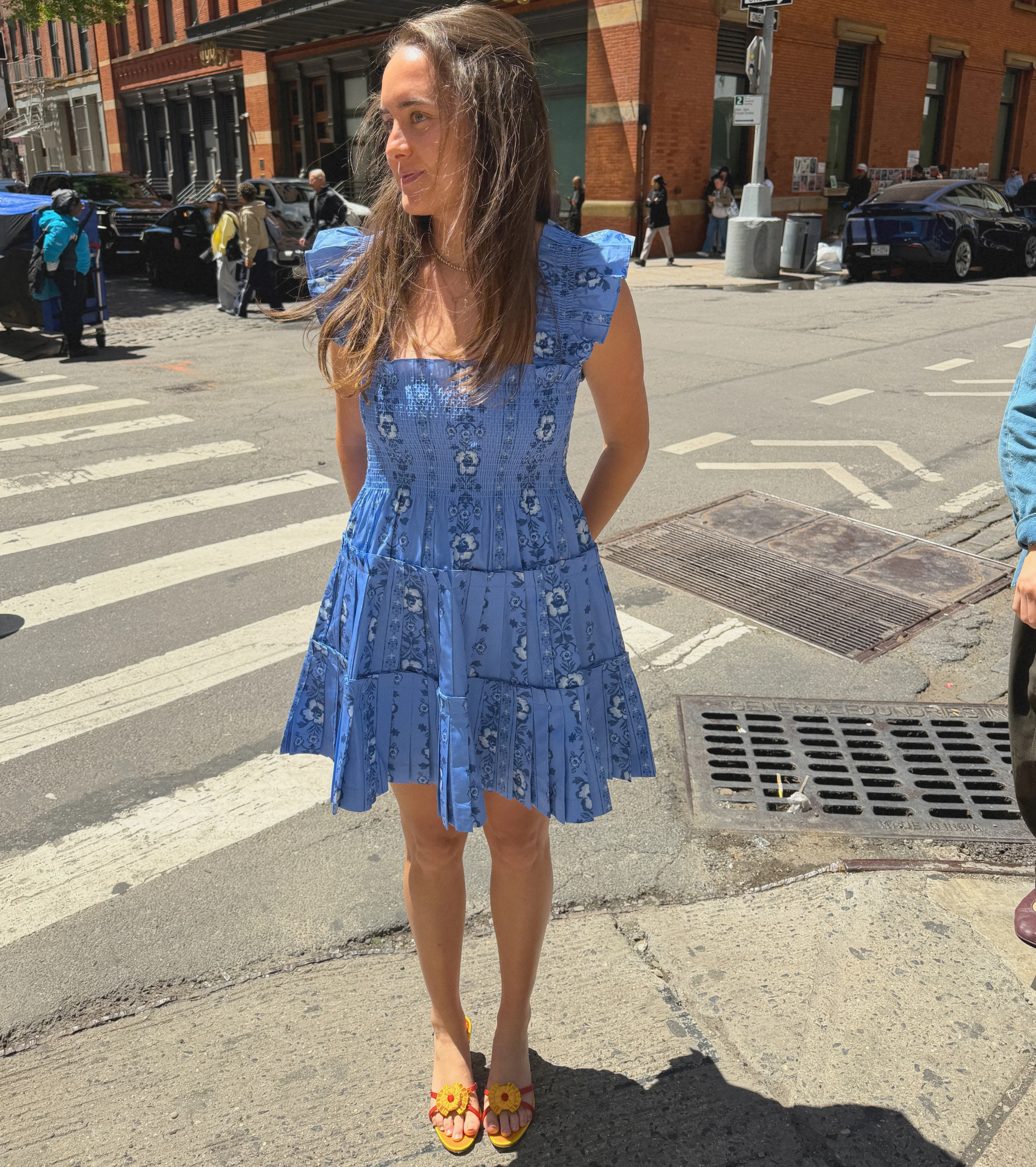 The Charlotte Nap Dress - Blue Arcadia Border - Image 2