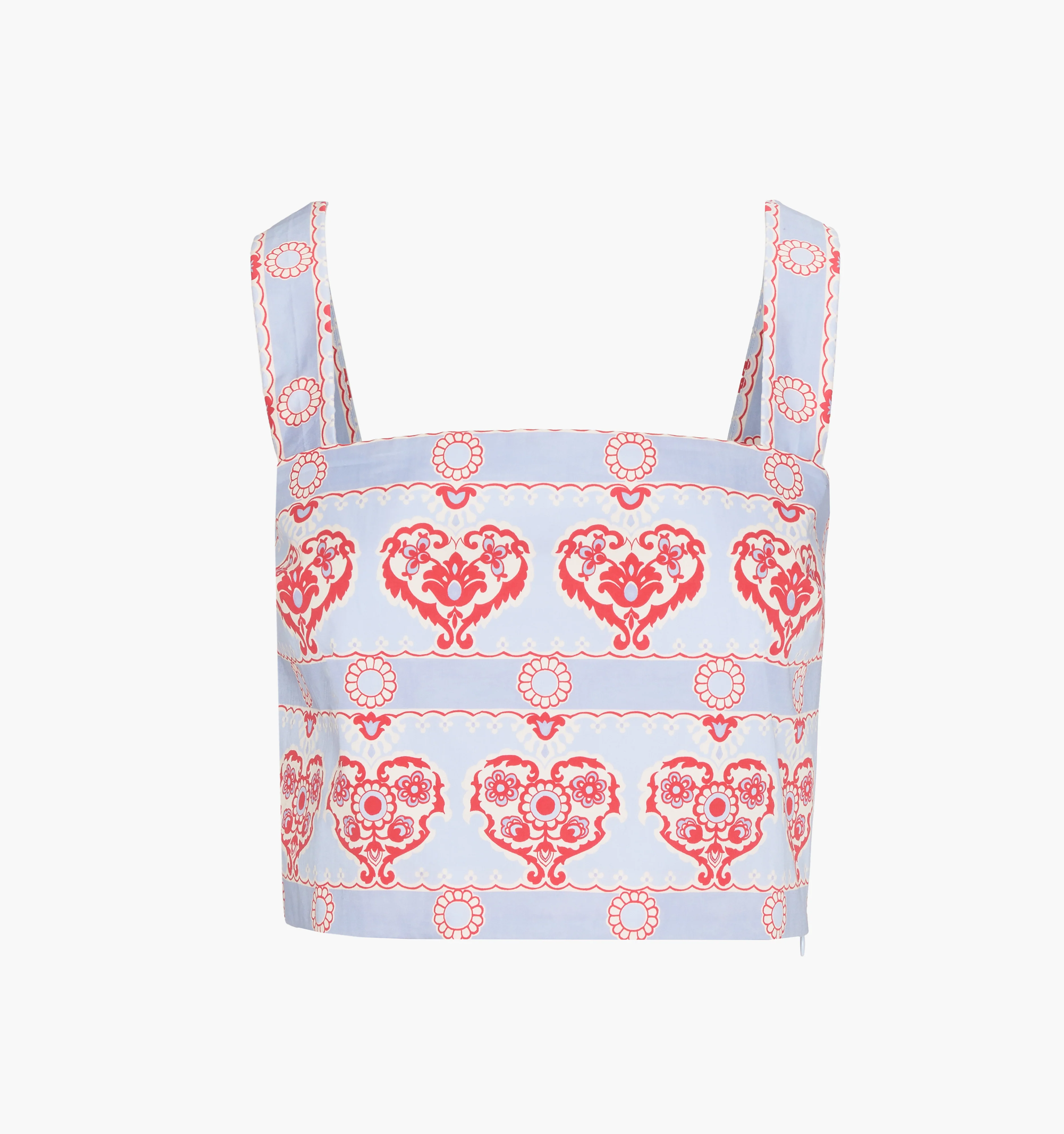 The Clara Crop Top - Poppy Damask Stripe - Image 6