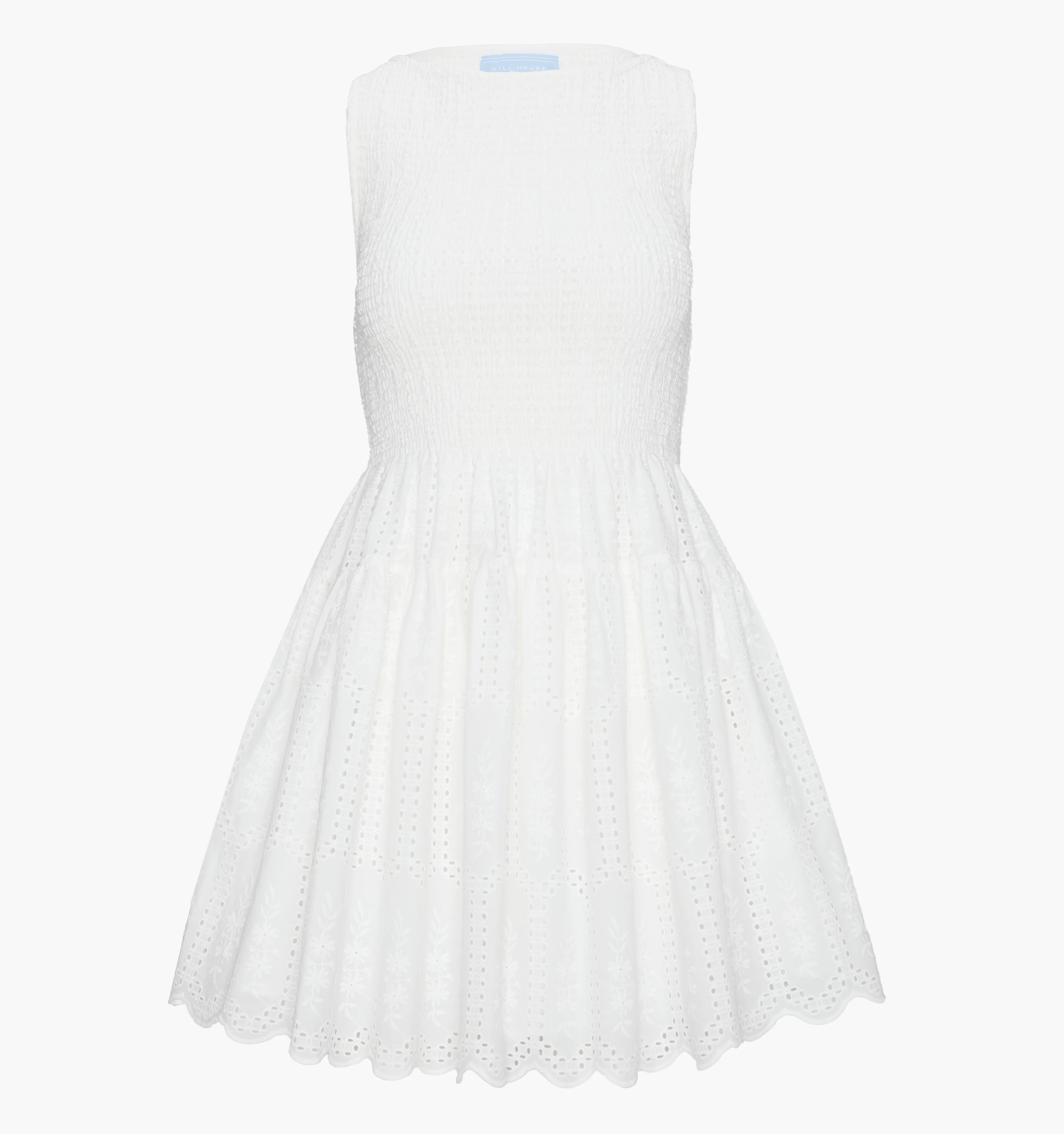 The Cosima Mini Nap Dress - White Trellis Broderie - Image 3