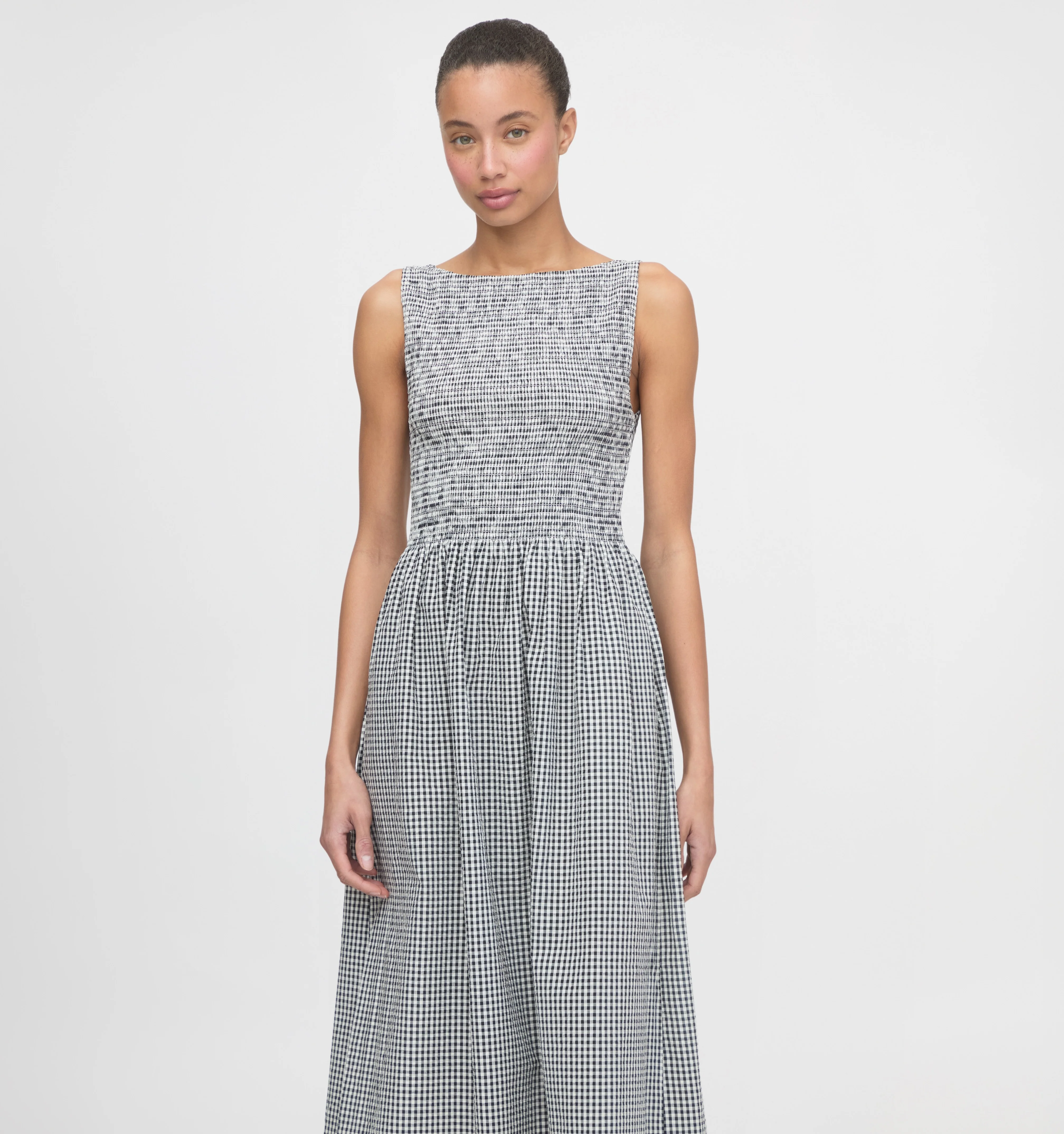 The Cosima Nap Dress - Black/Sand Gingham - Image 2