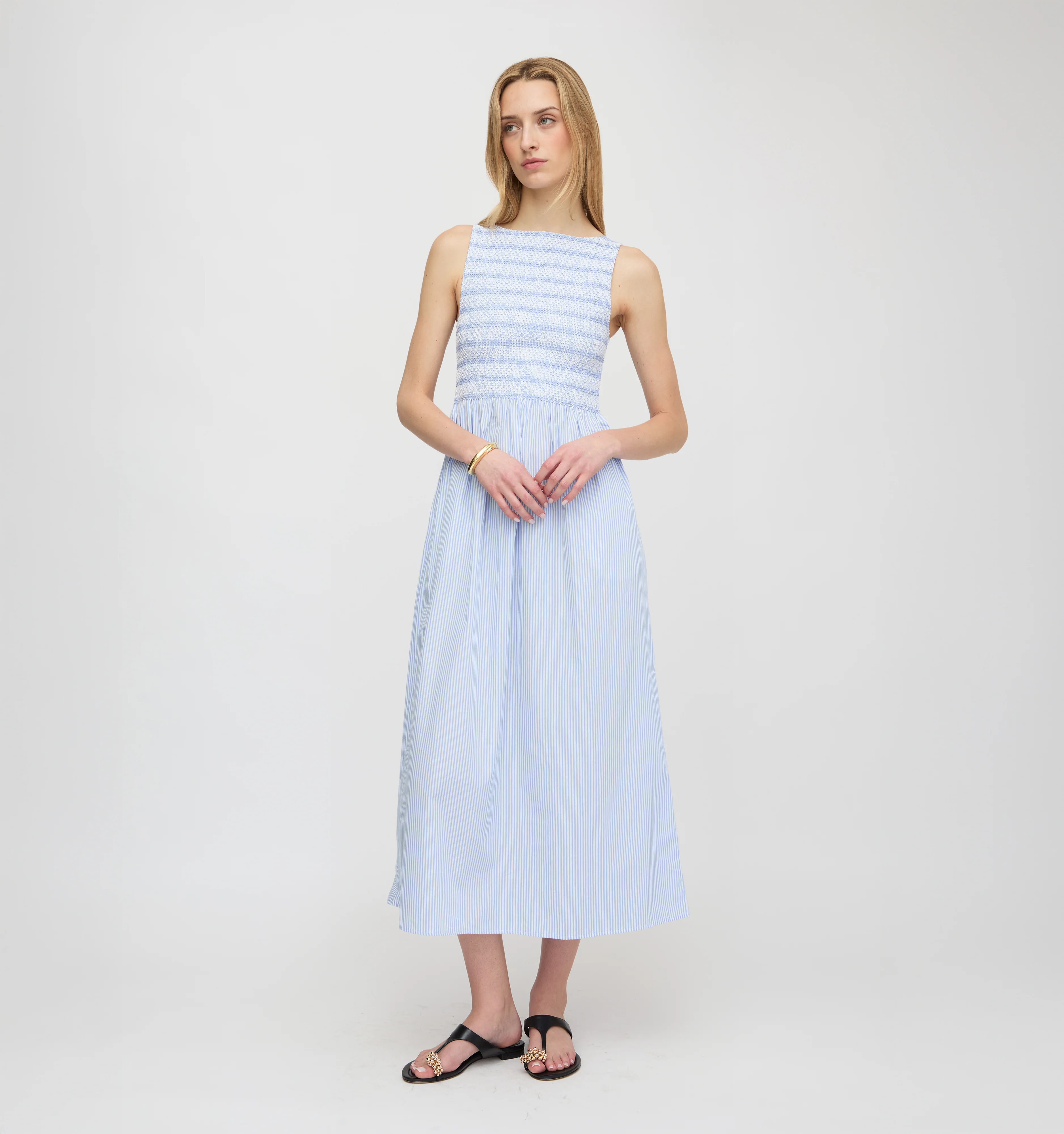 The Cosima Nap Dress - Blue/White Stripe - Image 2