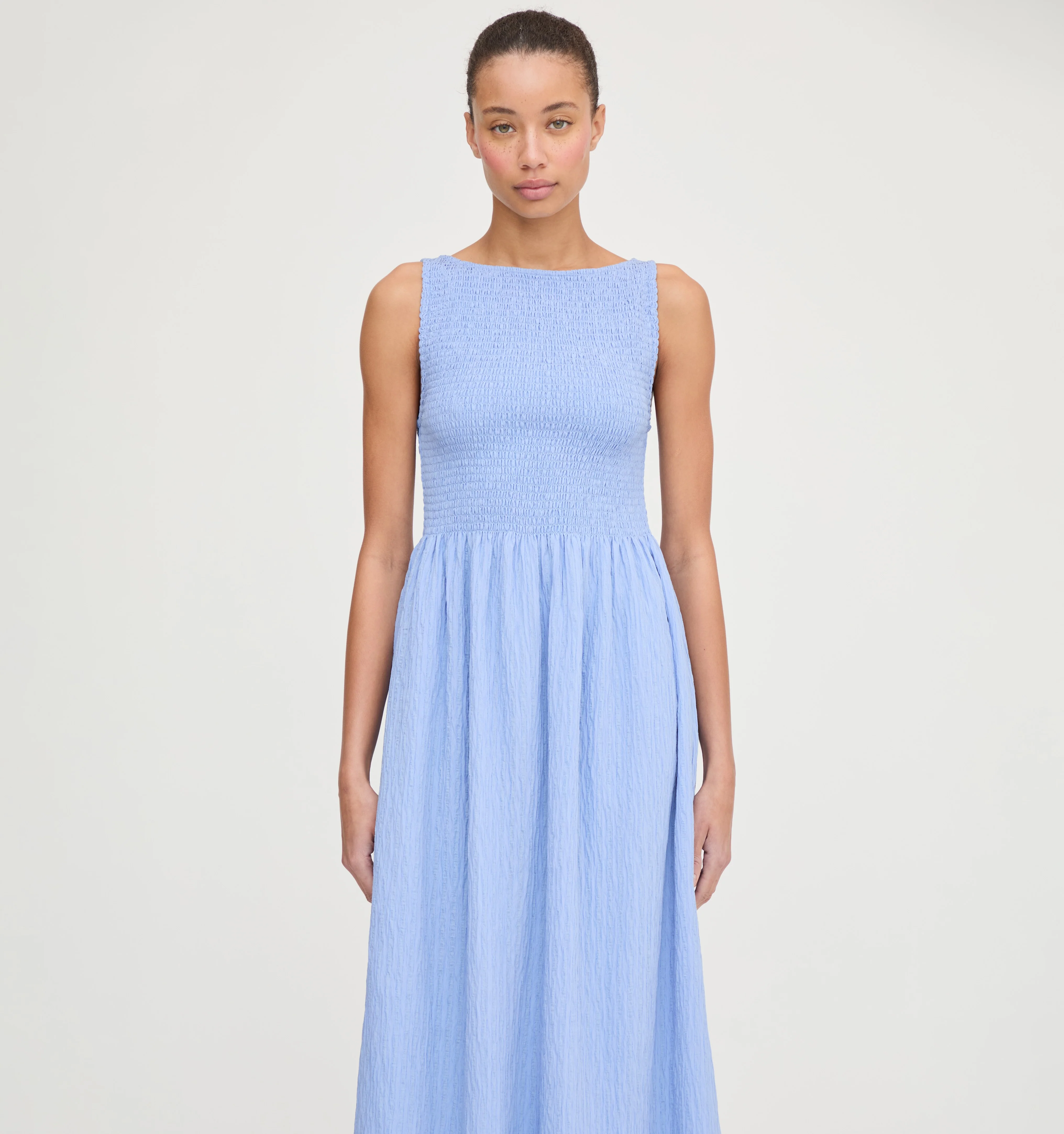The Cosima Nap Dress - Bluebird Tonal Seersucker - Image 4