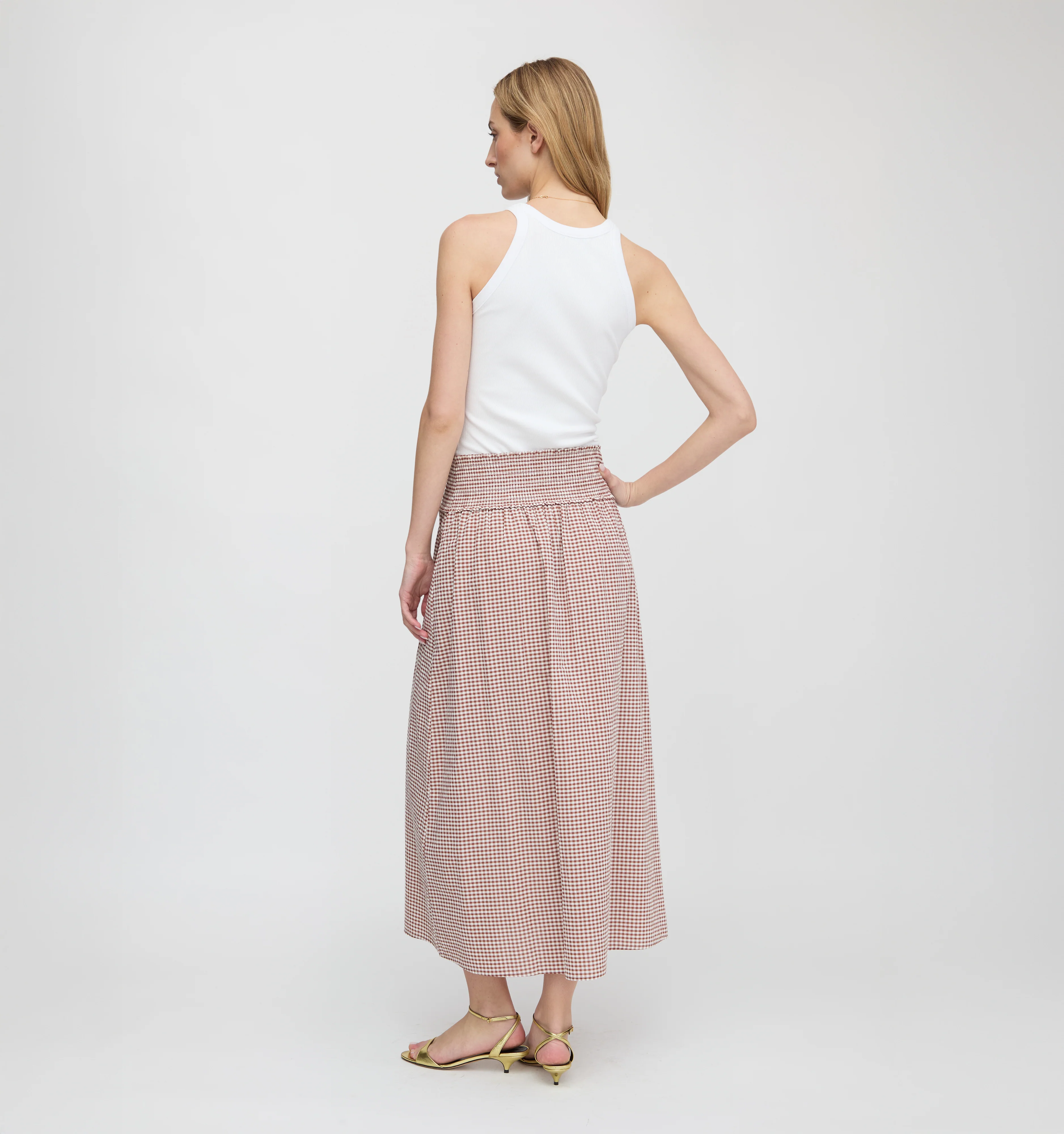 The Delphine Nap Skirt - Cognac Gingham - Image 7