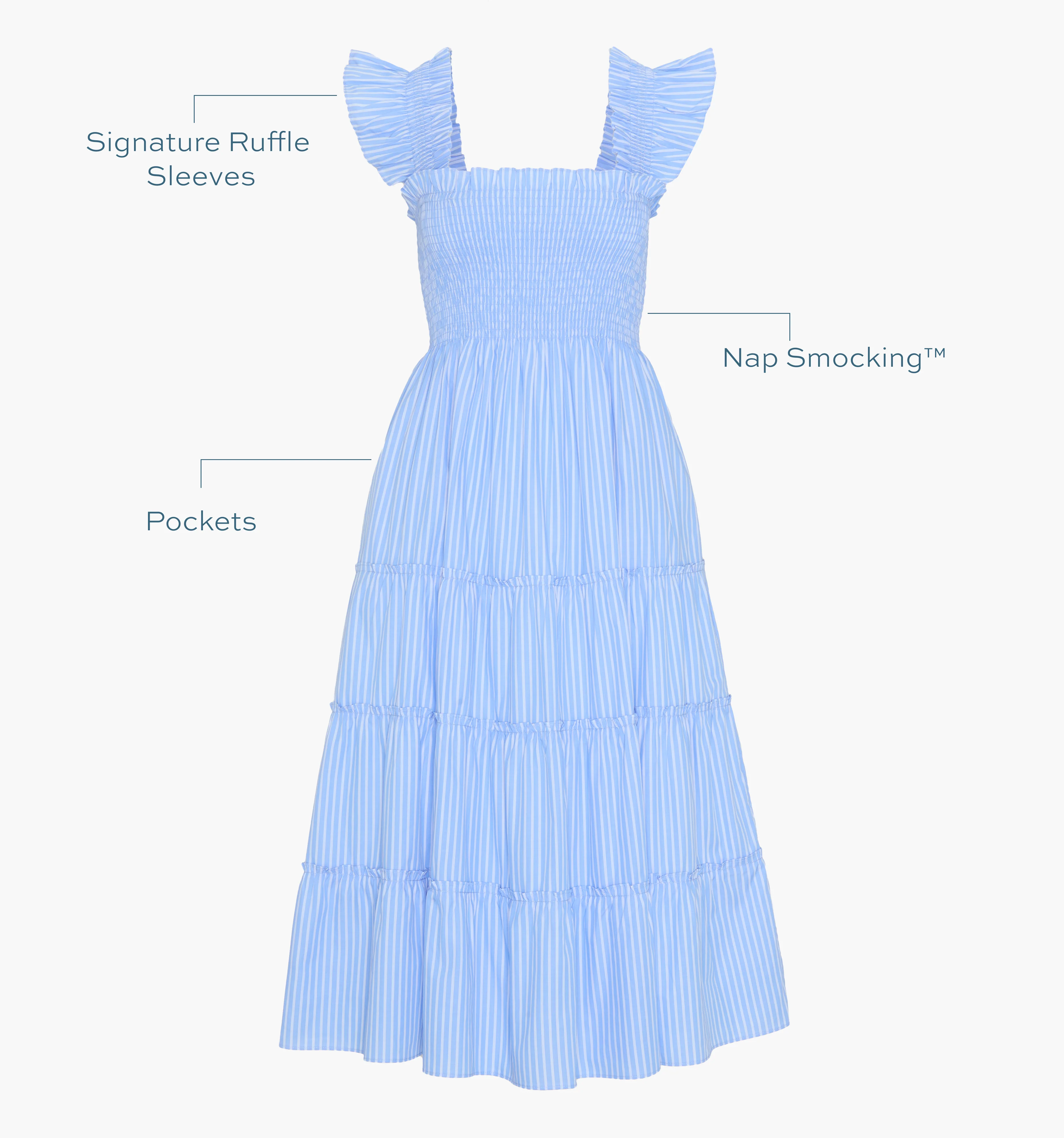 The Ellie Nap Dress - Blue Stripe - Image 4