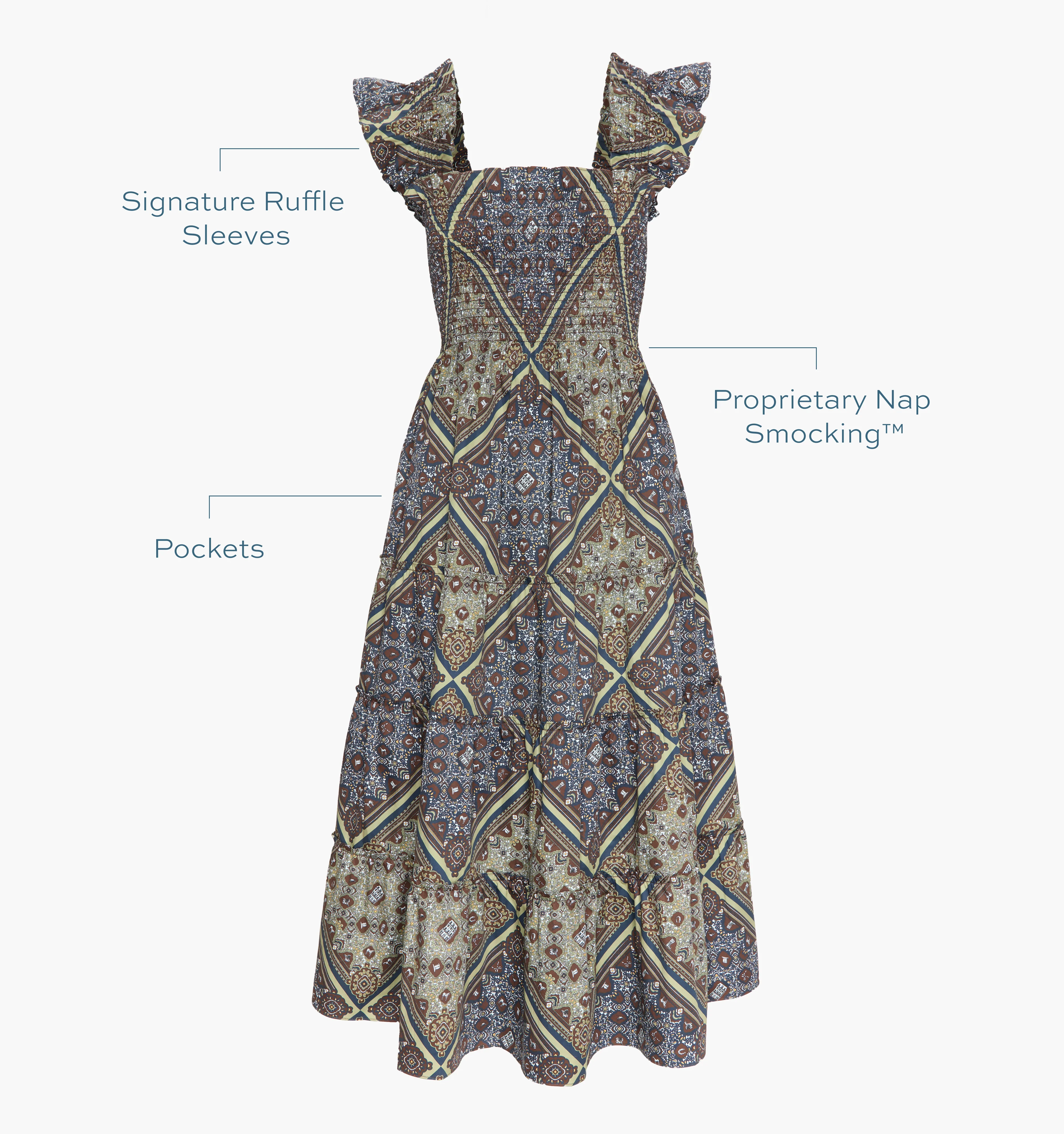 The Ellie Nap Dress - Olive Equestrian Scarf - Image 5