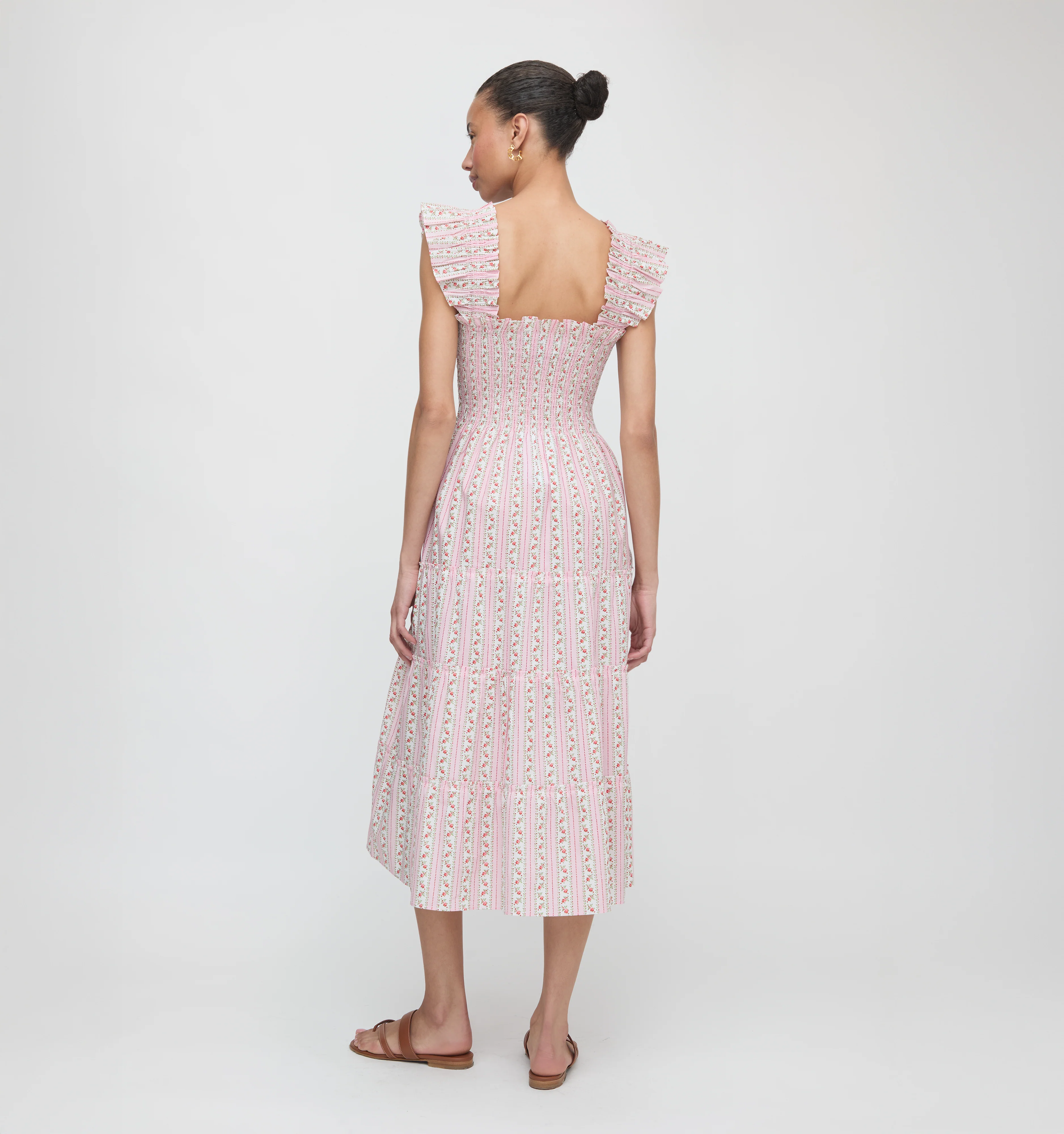 The Ellie Nap Dress - Pink Floral Dot Stripe - Image 4