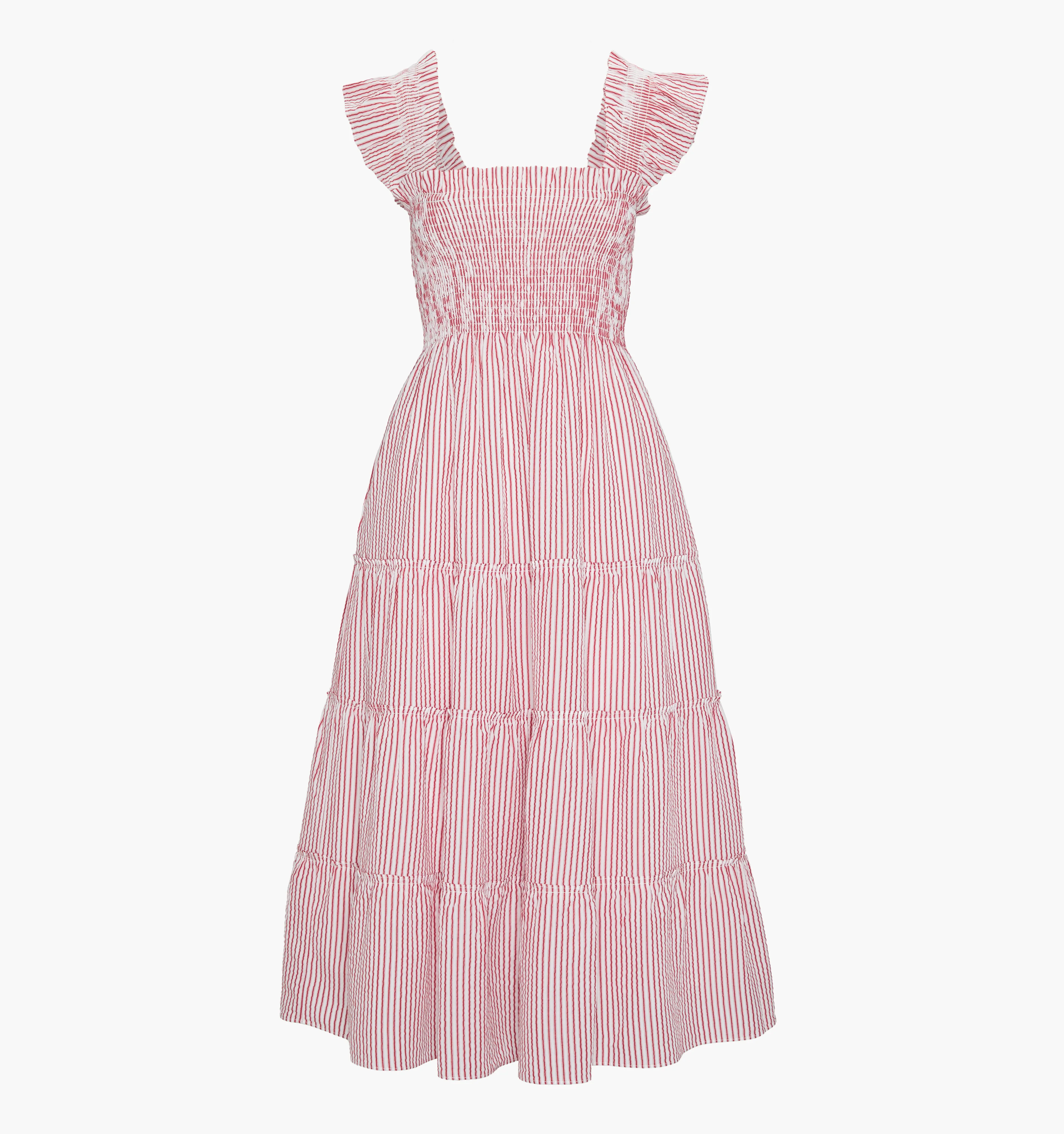 The Ellie Nap Dress - Red Ticking Stripe - Image 6