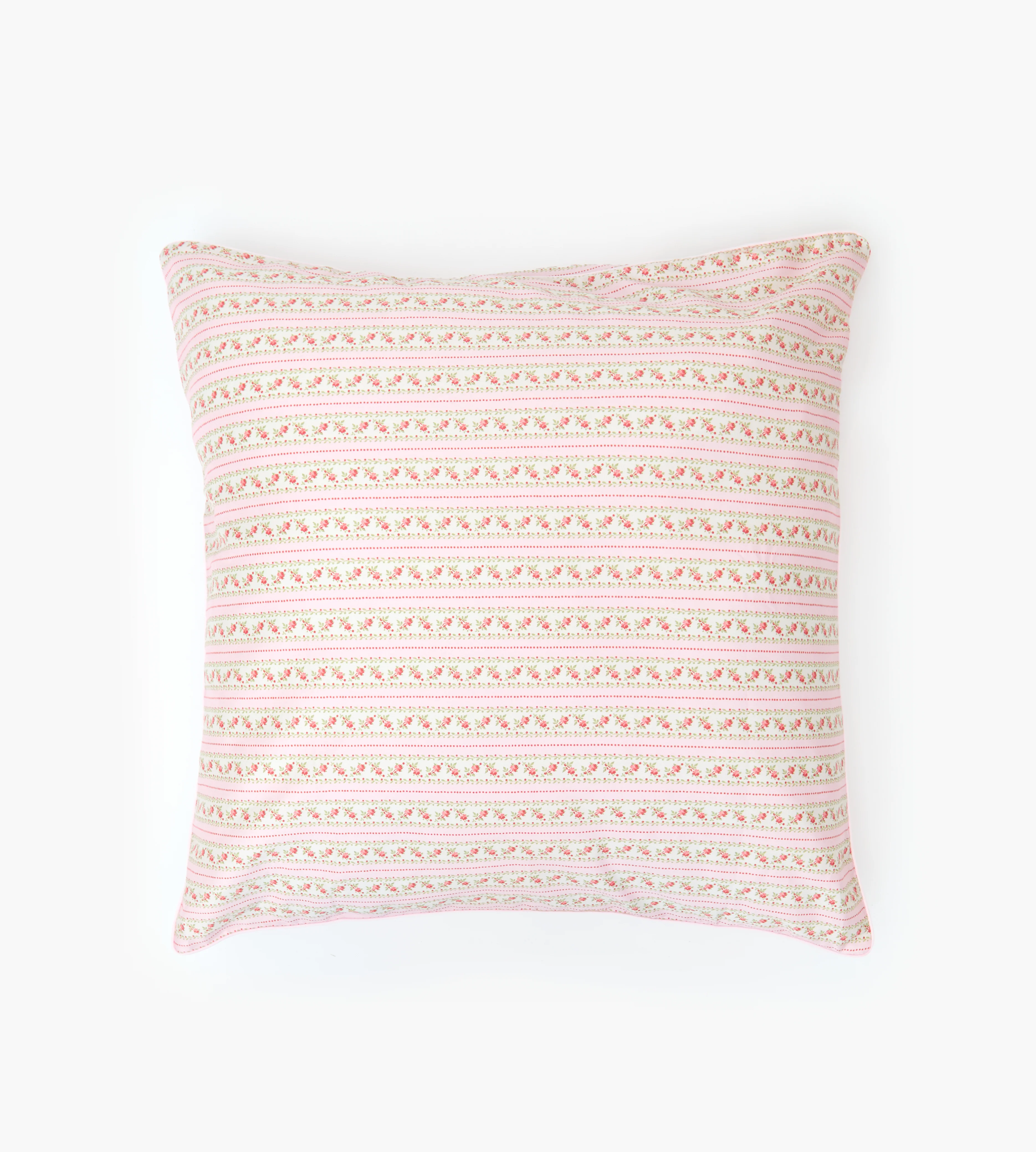 The Euro Sham - Pink Floral Dot Stripe - Image 3