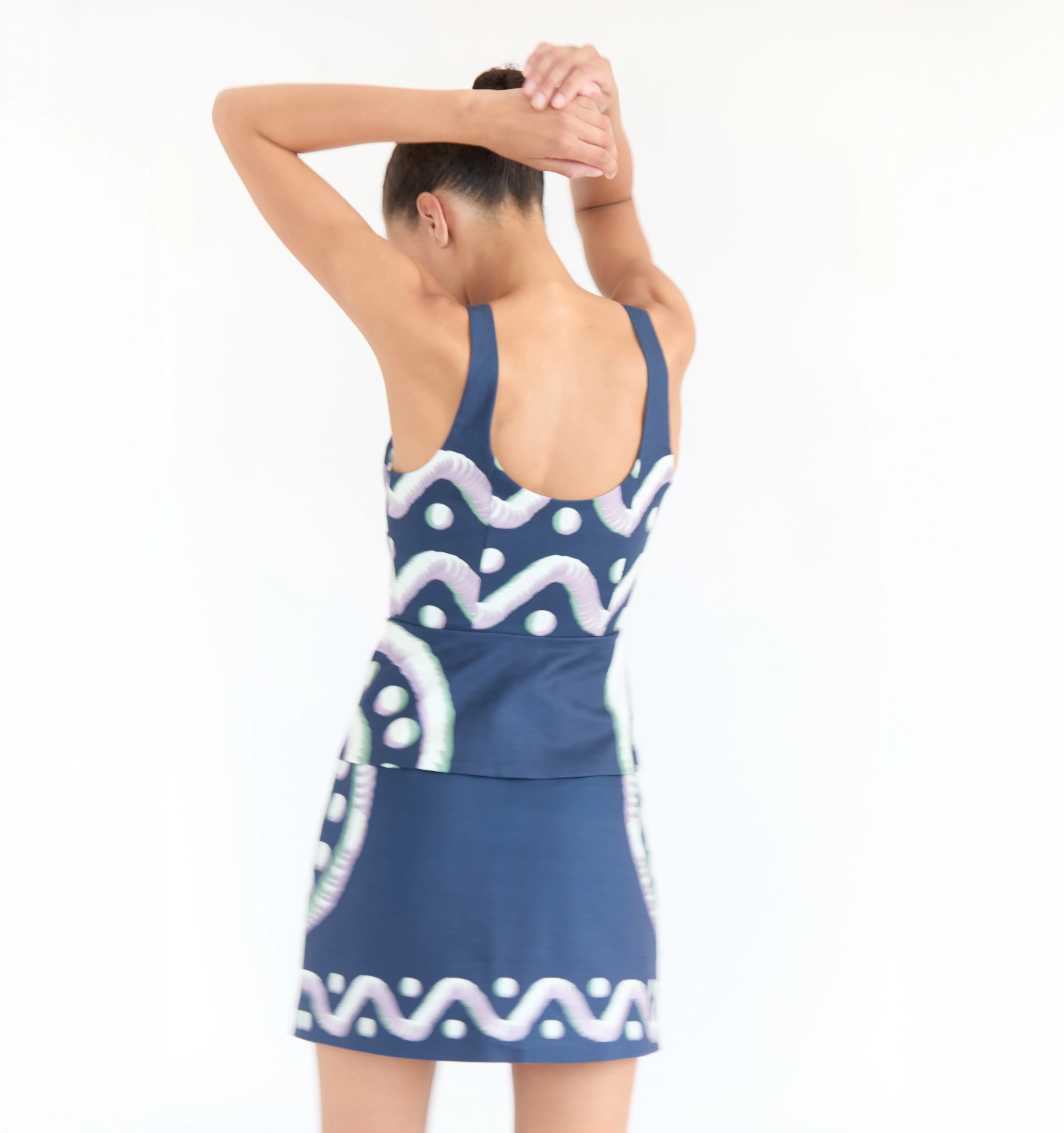 The Hallie Skirt - Navy Mochaware - Image 7