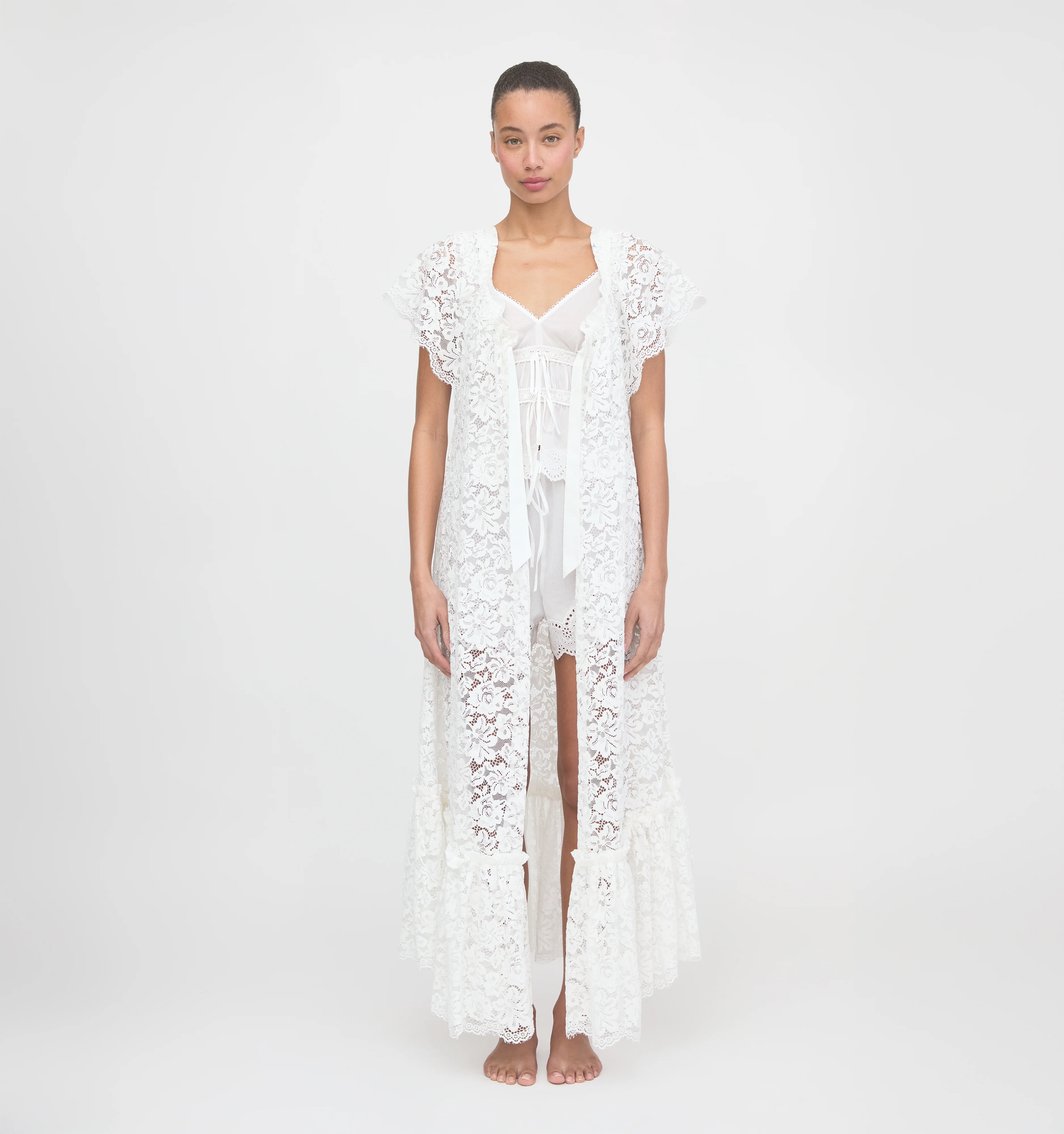 The Lace Coco Duster - White Fleur Lace - Image 2