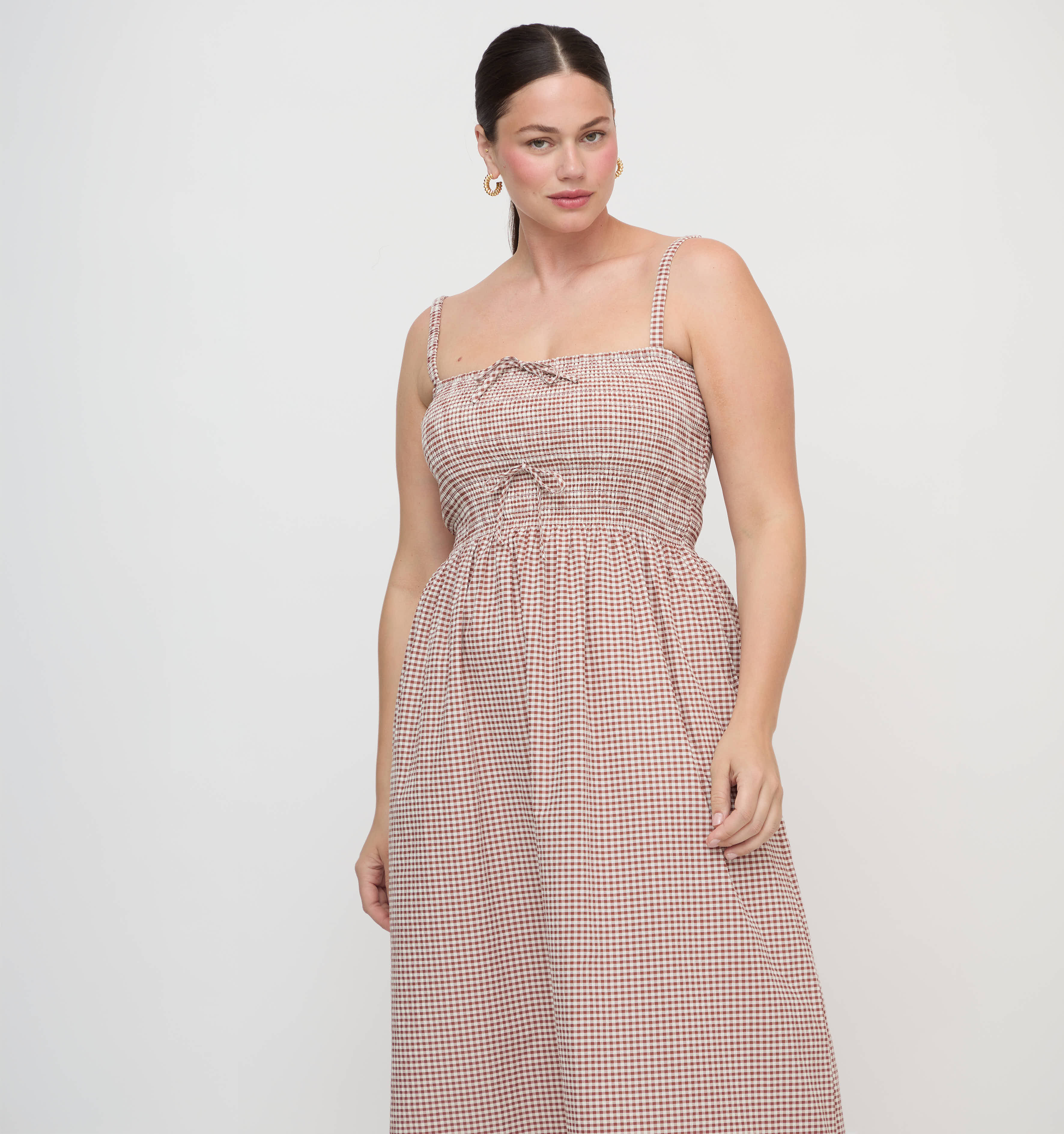 The Larissa Nap Dress - Cognac Gingham - Image 5