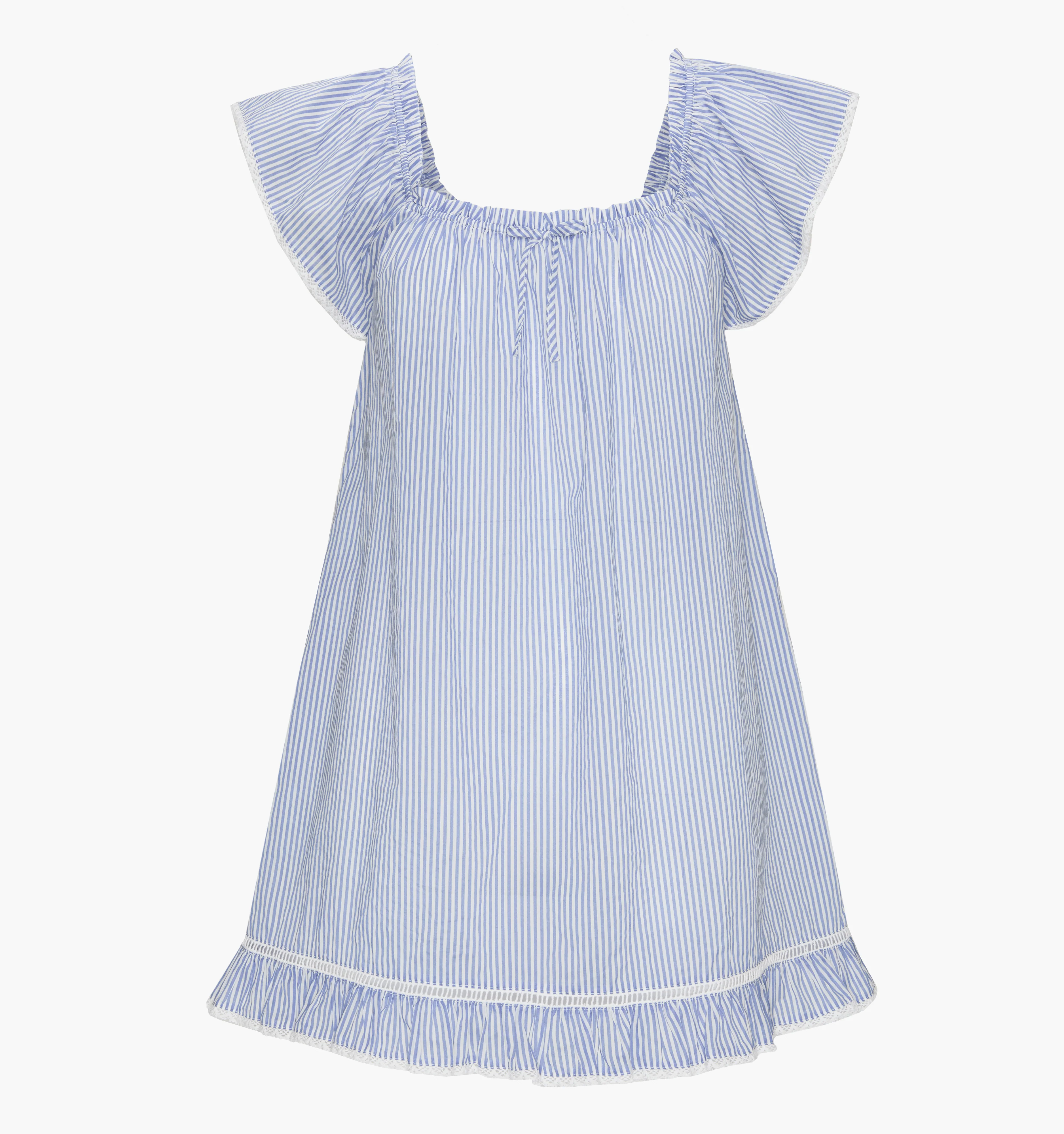 The Lucinda Nightgown - Blue/White Stripe - Image 5