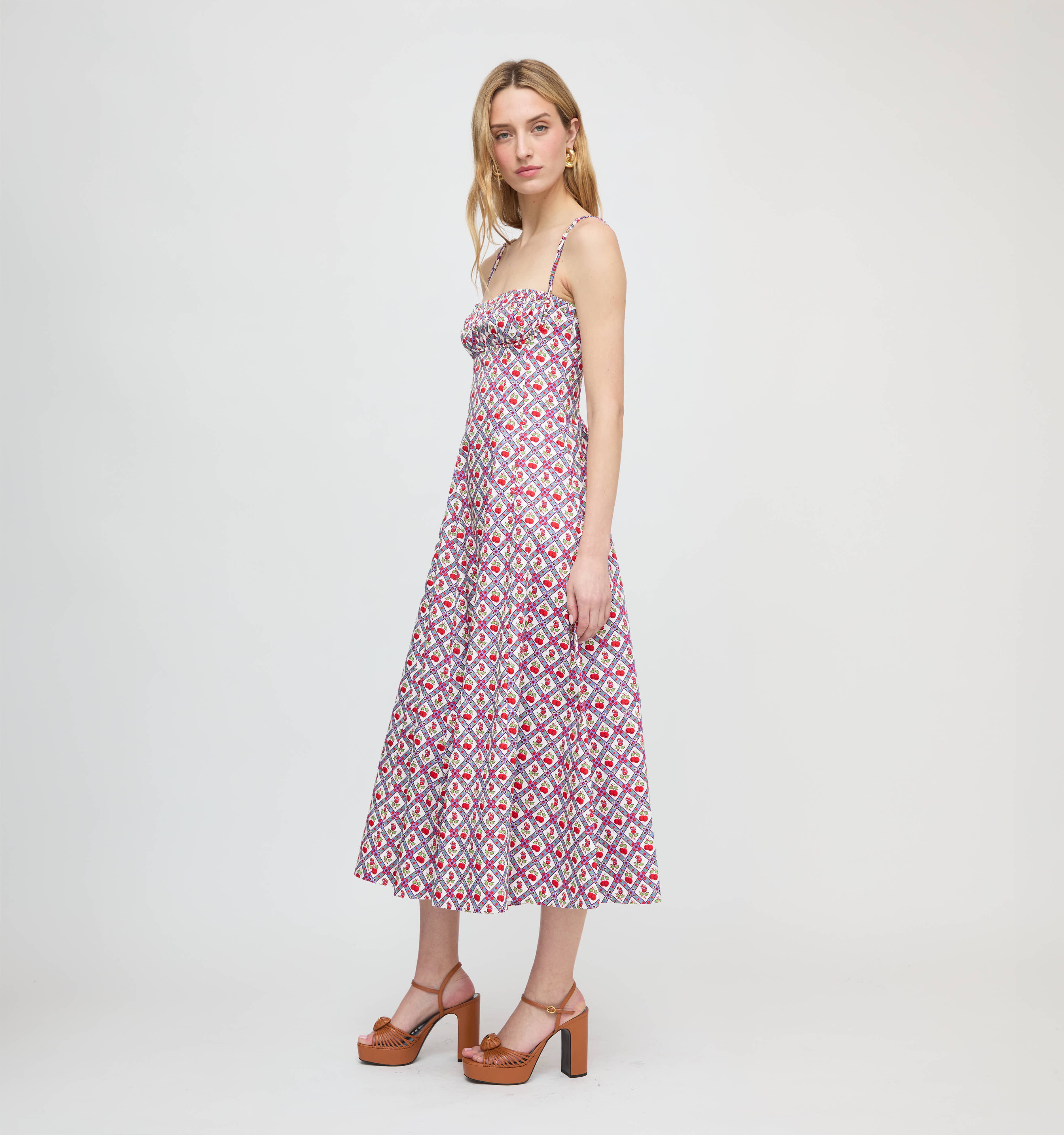 The Maisie Dress - Diamond Cherries Cherry Red - Image 4