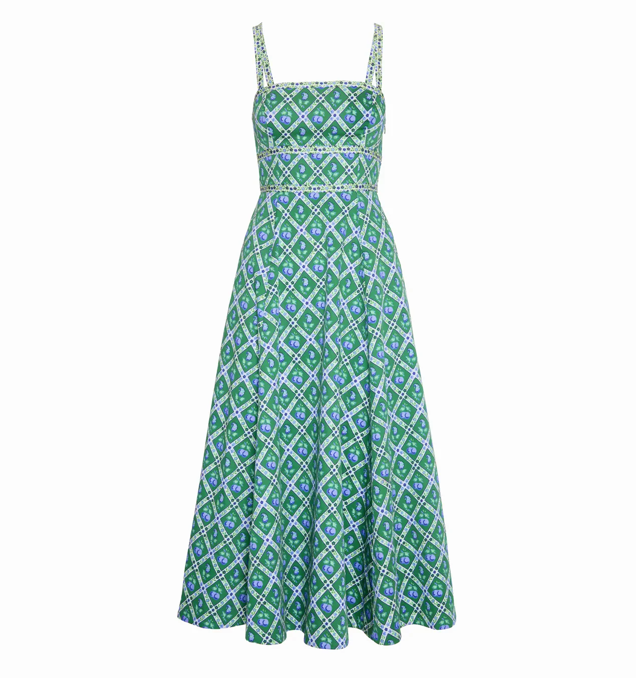 The Margot Dress - Diamond Cherries Grass Green - Image 8