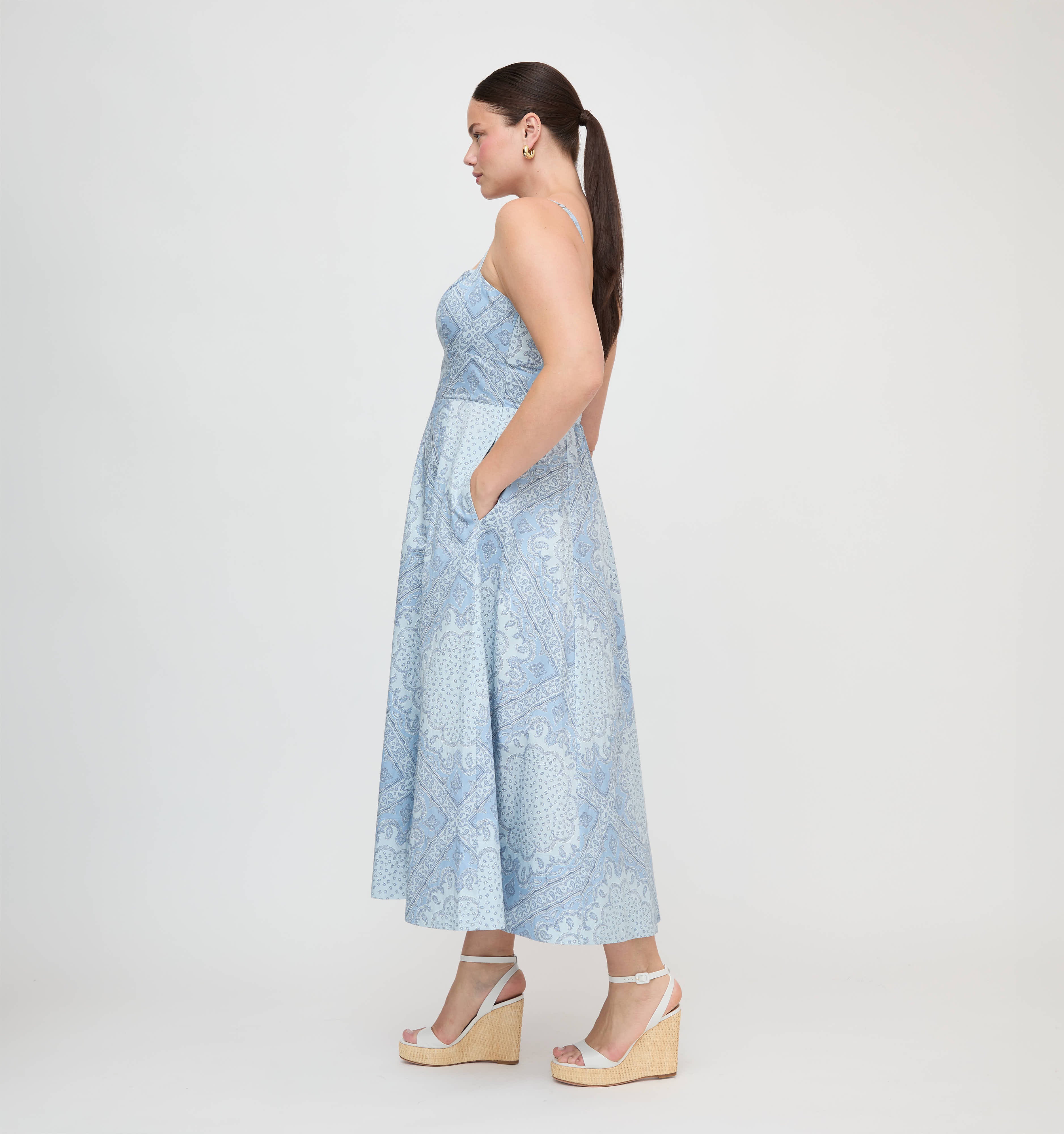 The Margot Dress - Dusty Blue Paisley Scarf - Image 7