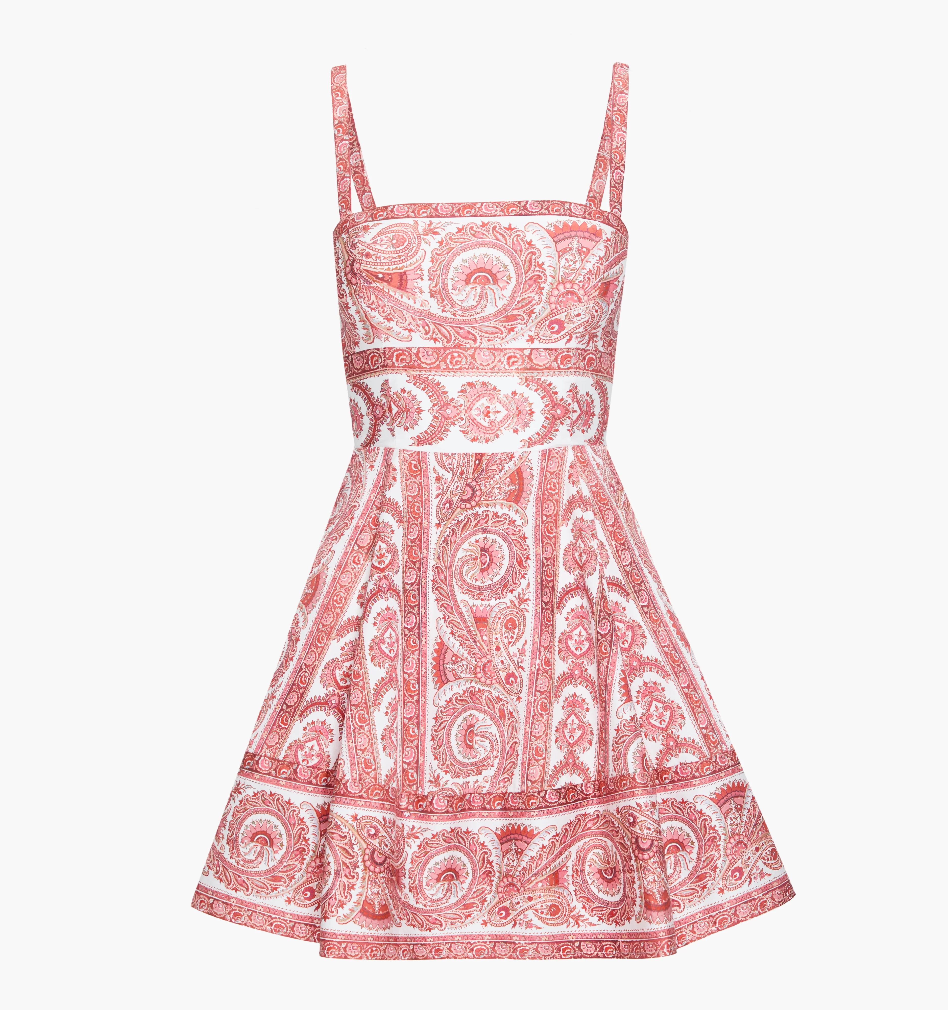 The Margot Mini Dress - Coral Corsica Paisley - Image 5