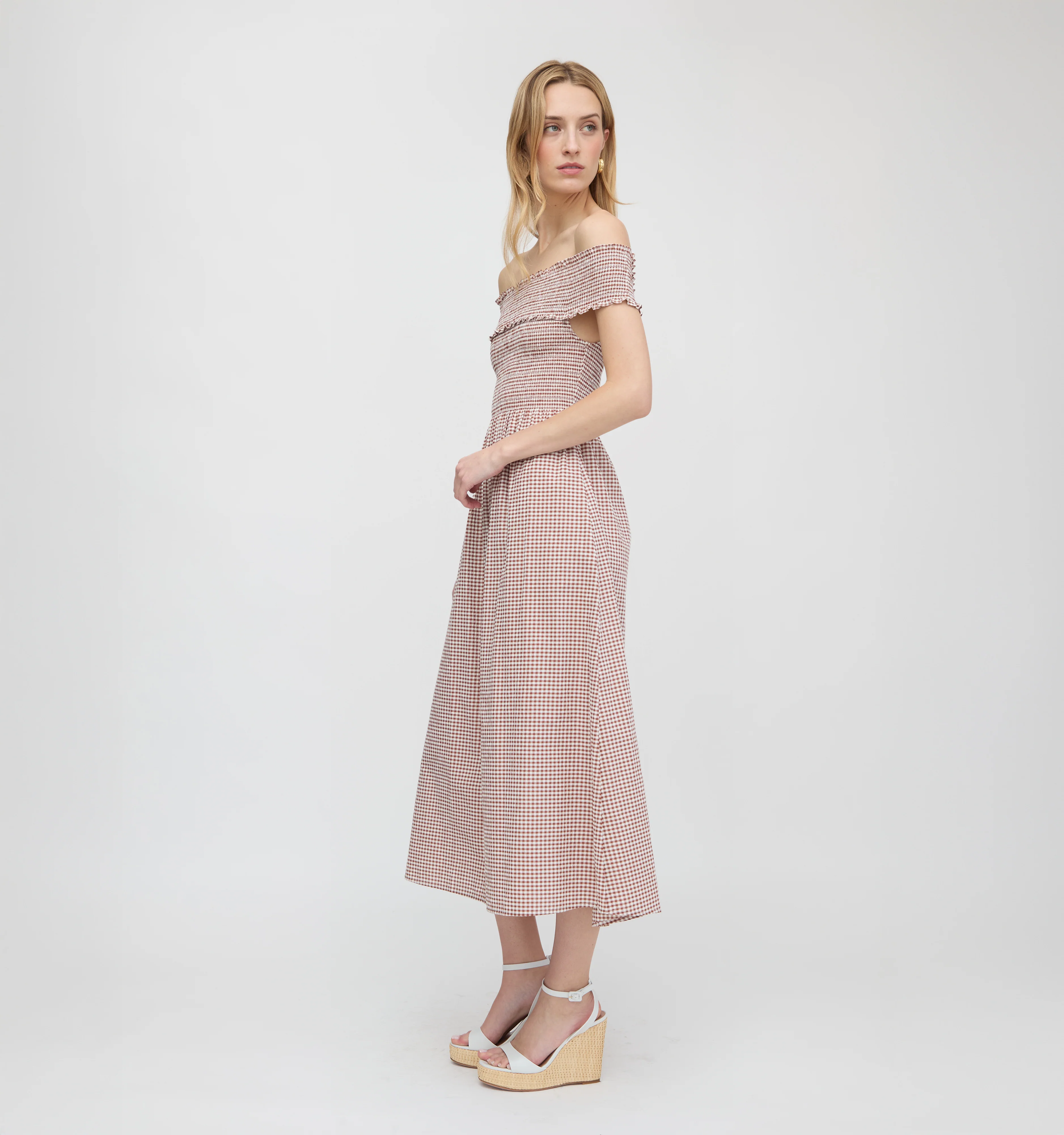 The Marguerite Nap Dress - Cognac Gingham - Image 3