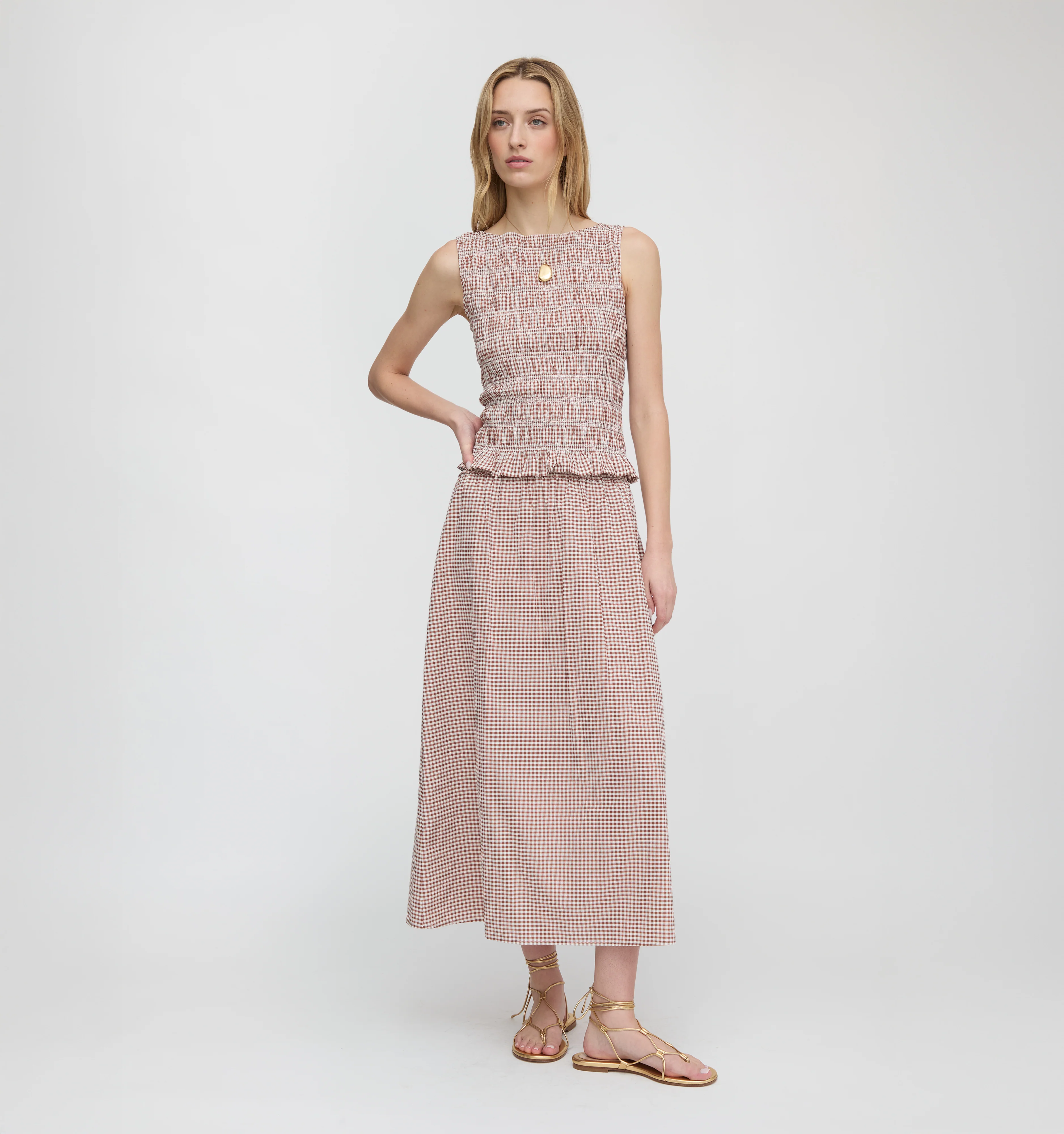 The Phoebe Nap Top - Cognac Gingham - Image 6