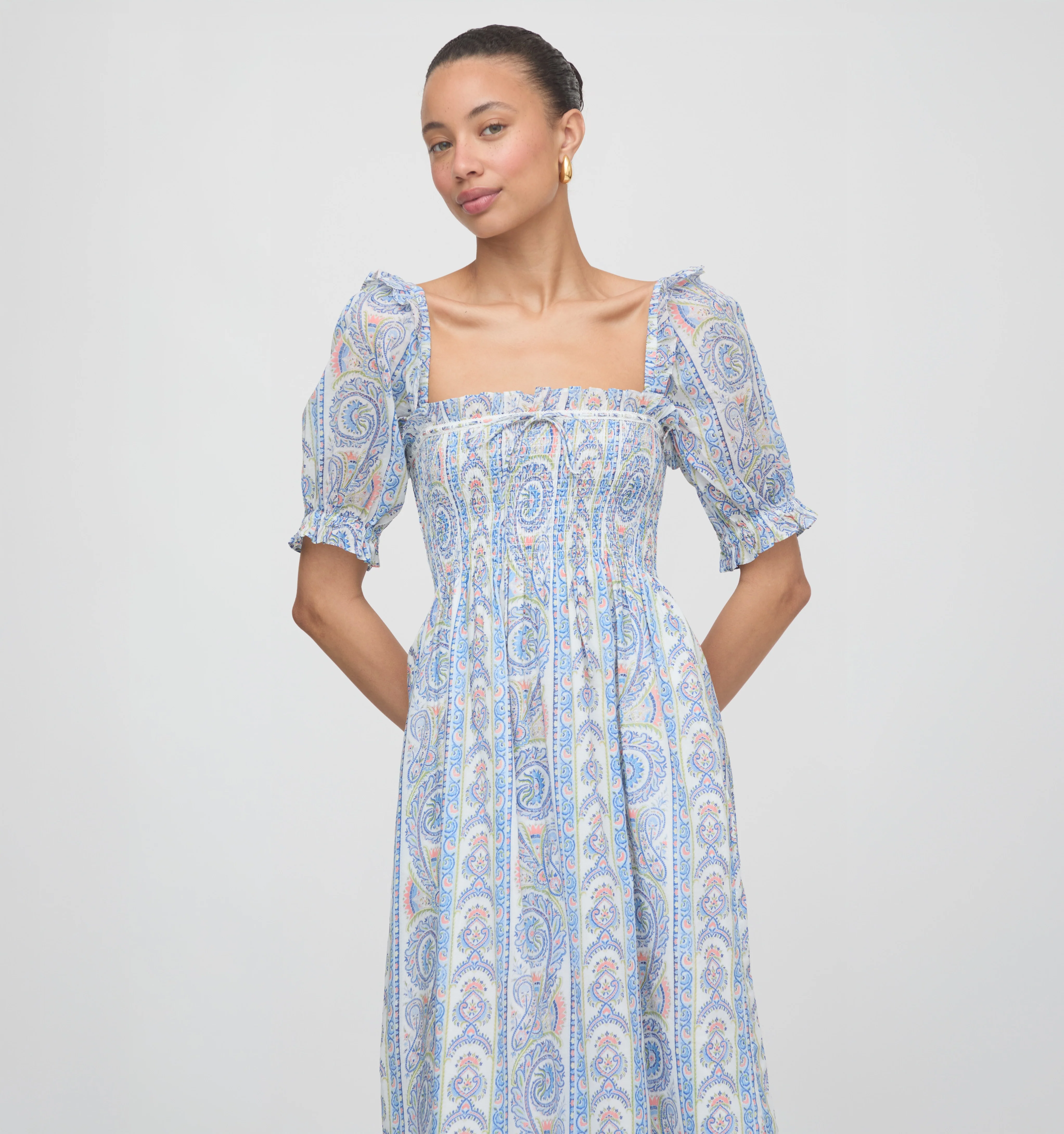 The Scarlett Nap Dress - Blue Corsica Paisley - Image 2