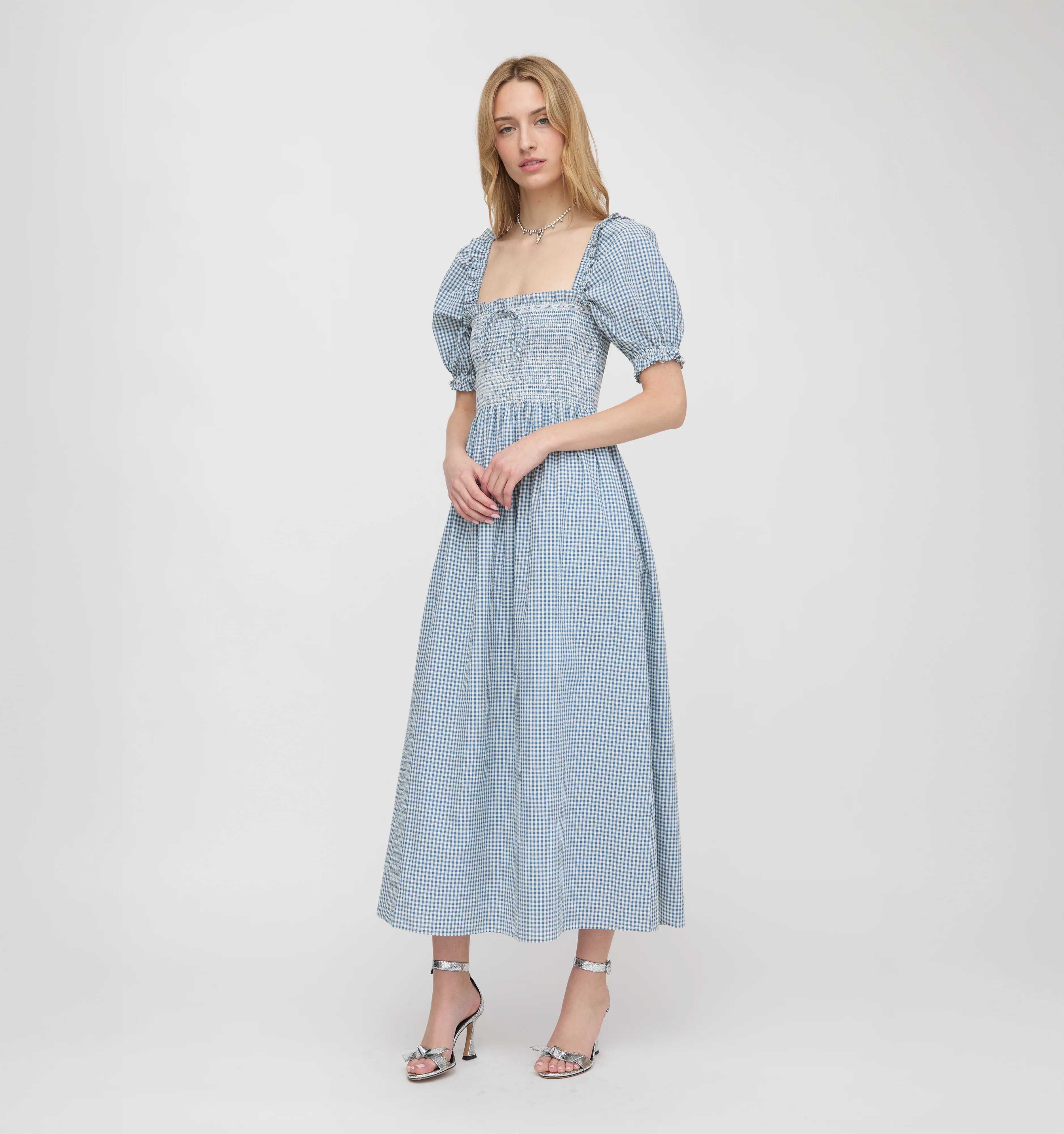 The Scarlett Nap Dress - Lagoon Gingham - Image 2