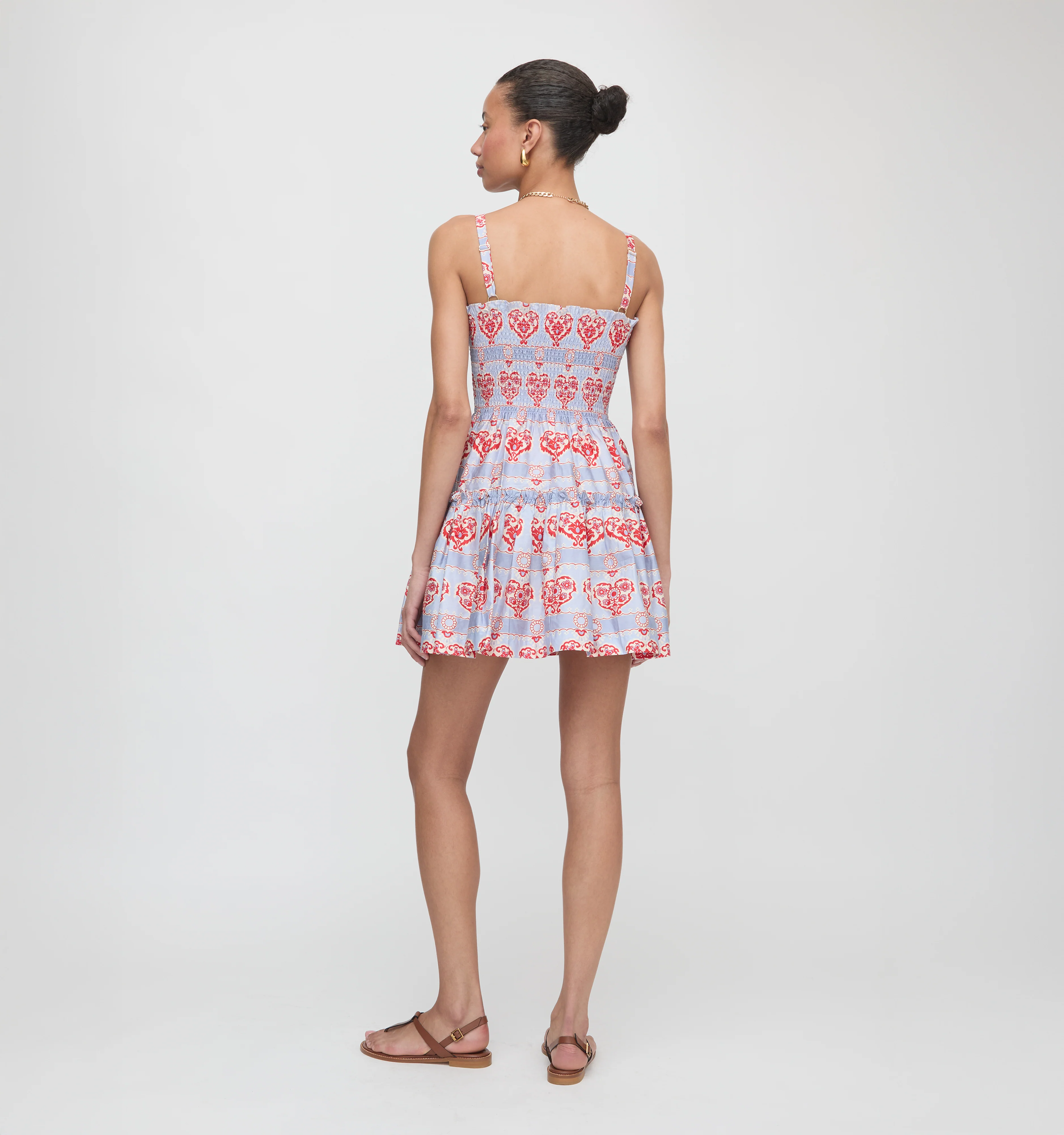The Seraphina Mini Nap Dress - Poppy Damask Stripe - Image 4