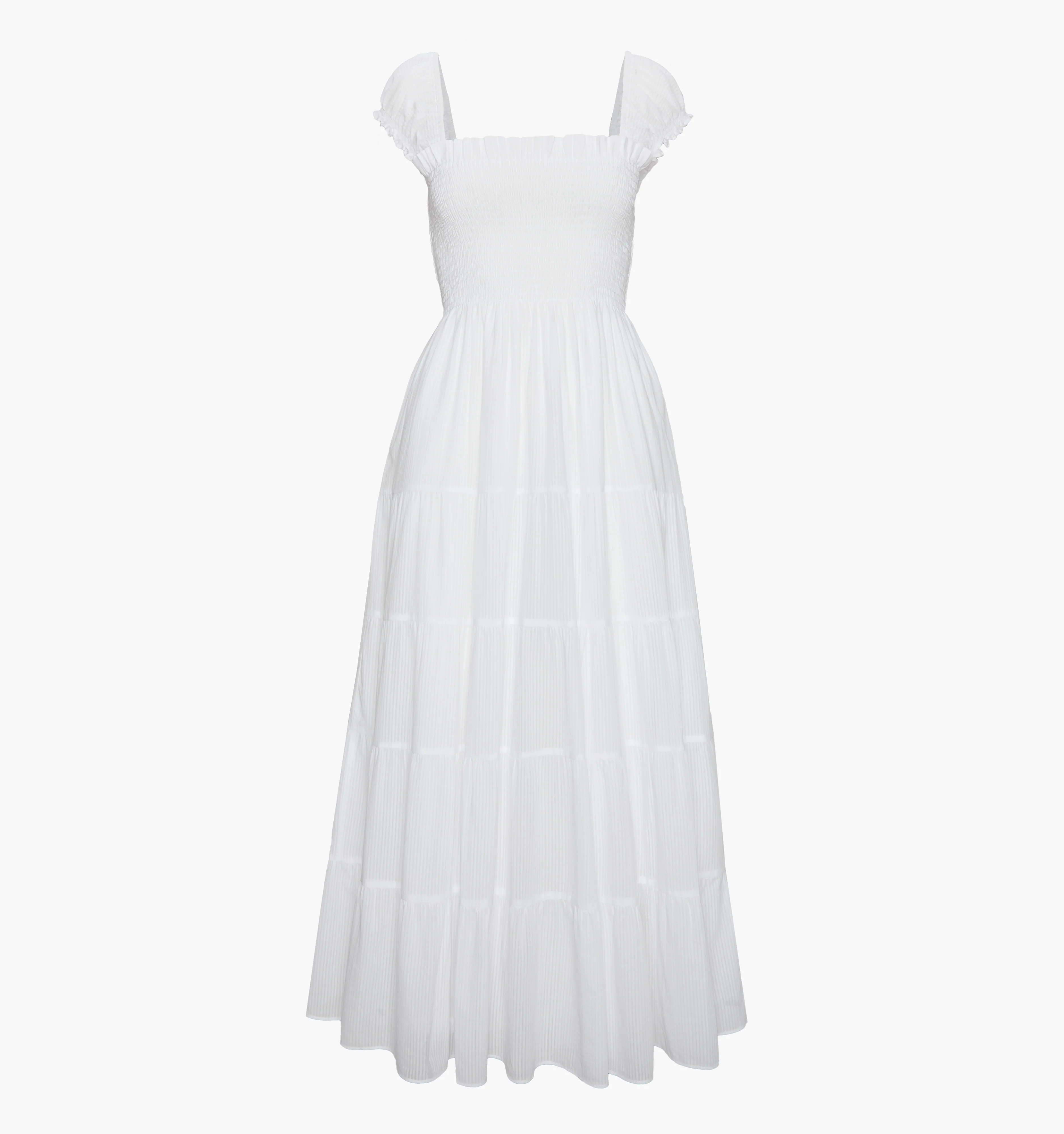 The Stella Nap Dress - White Shadow Stripe - Image 5