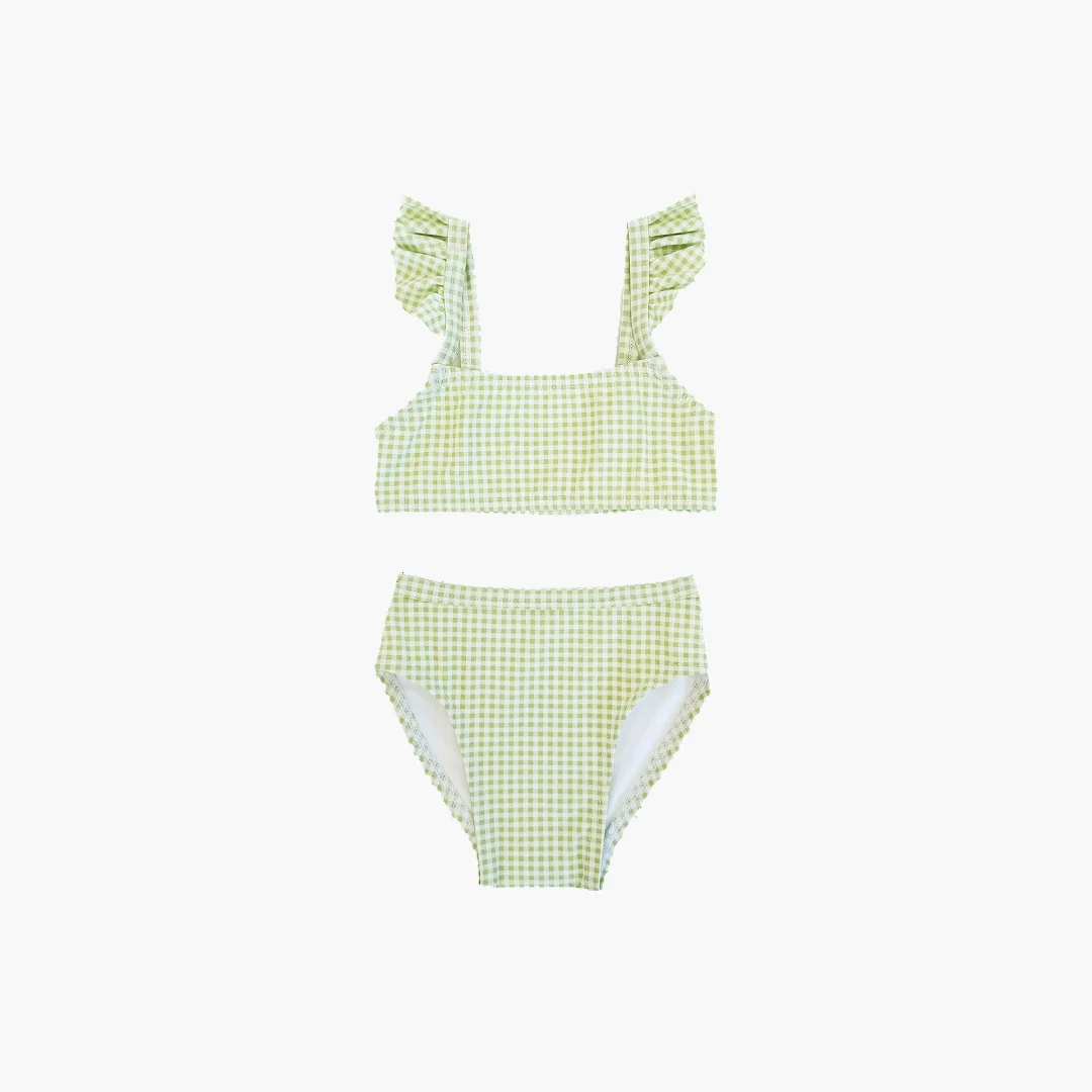 The Tiny Jordan Bikini Set - Lime Gingham - Image 2