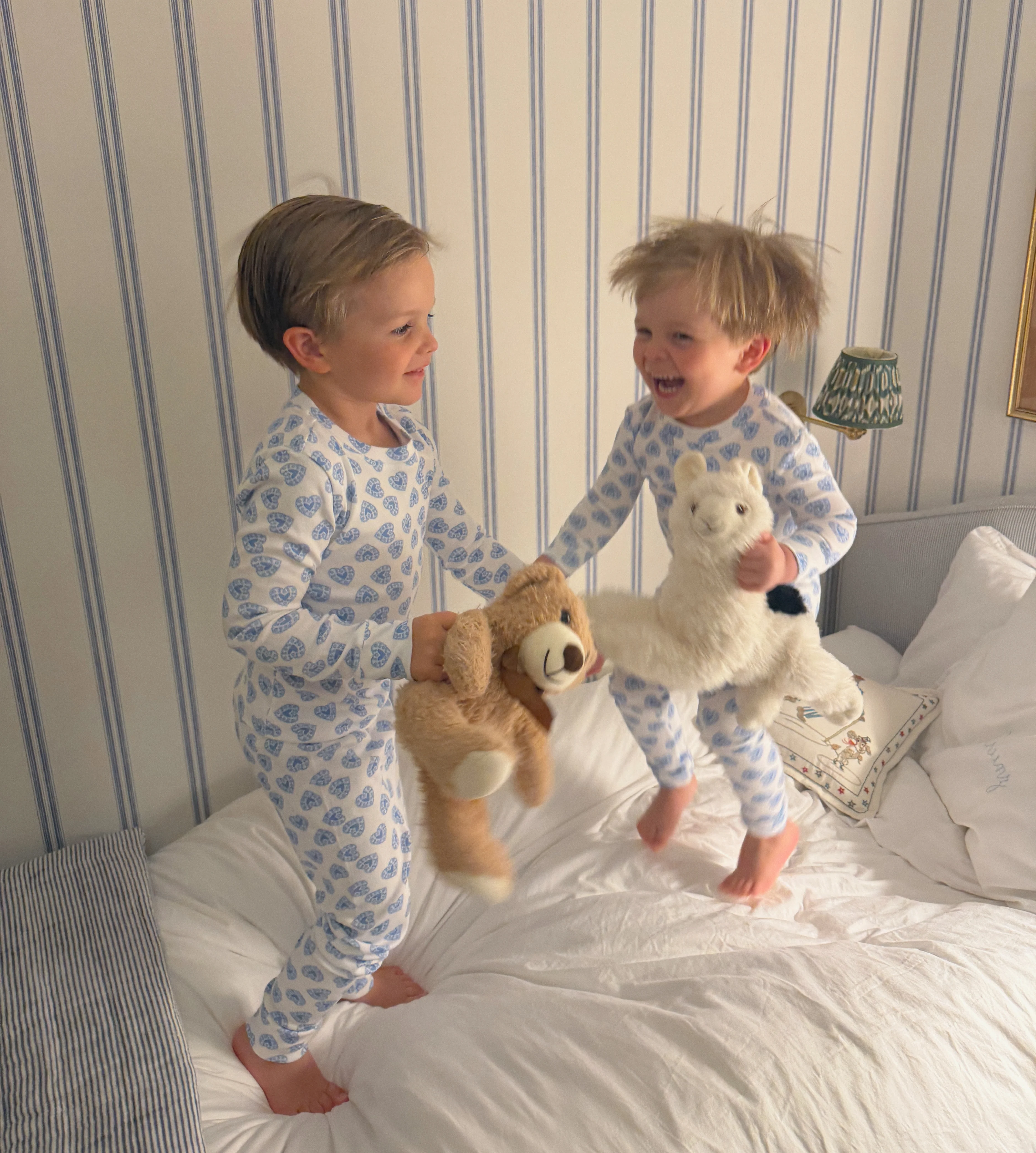 The Tiny Sully PJ Set - Blue Doily Heart - Image 3