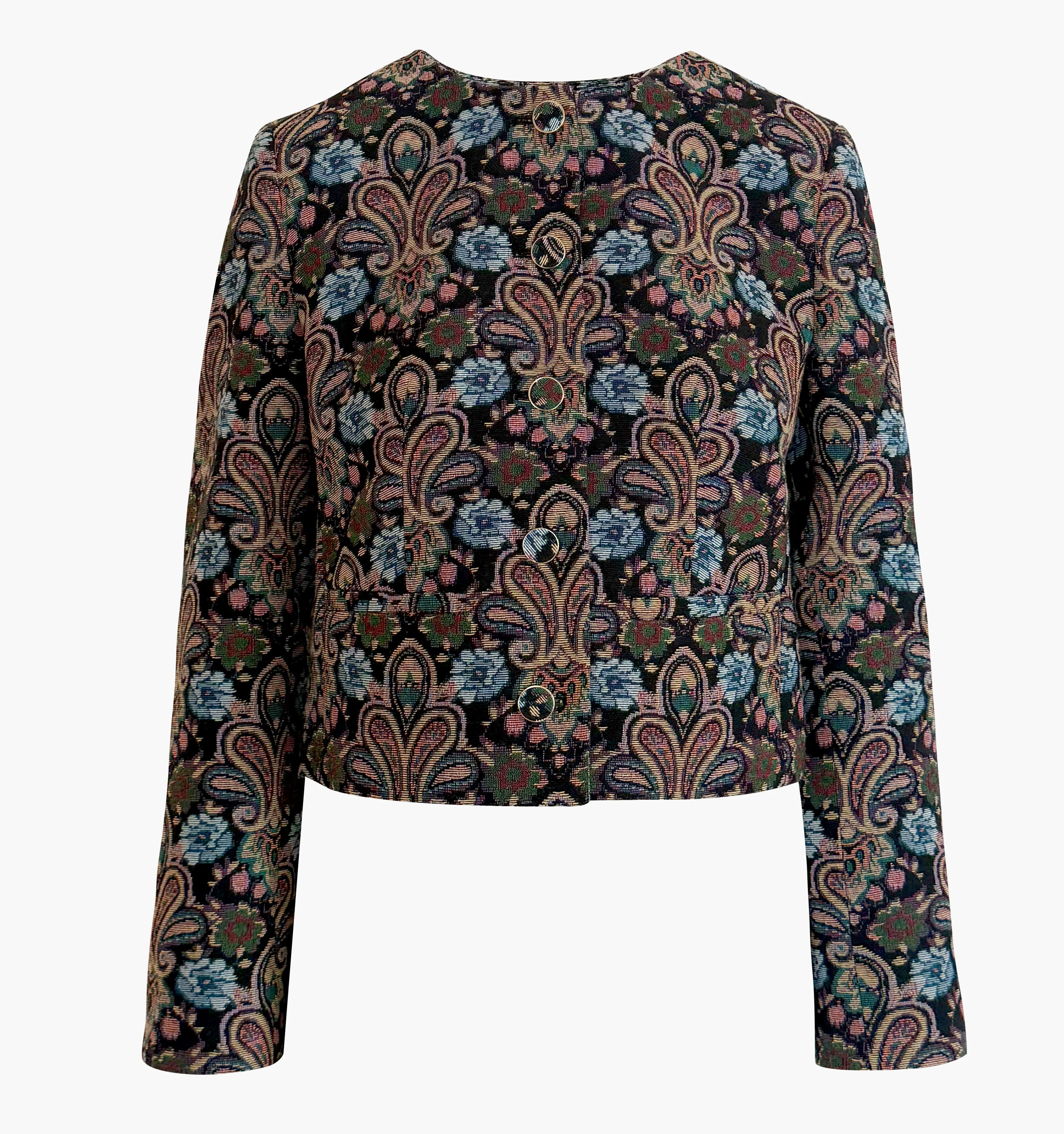 The Virginia Jacket - Black Tapestry Fleur Brocade - Image 6